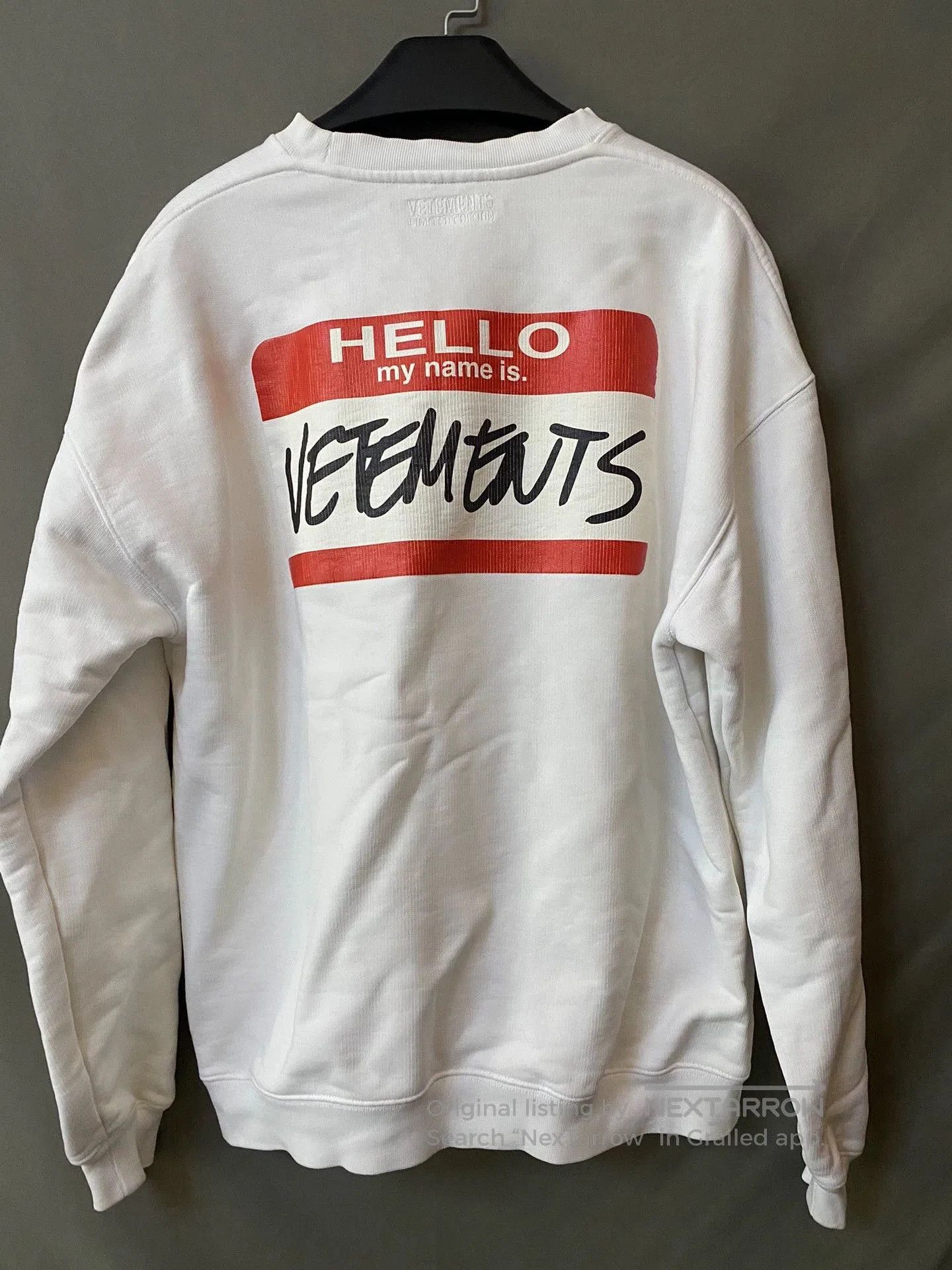 Vetements vetements signature logo sweatshirt in white. Size US S / EU 44-46 / 1 - 3 Thumbnail