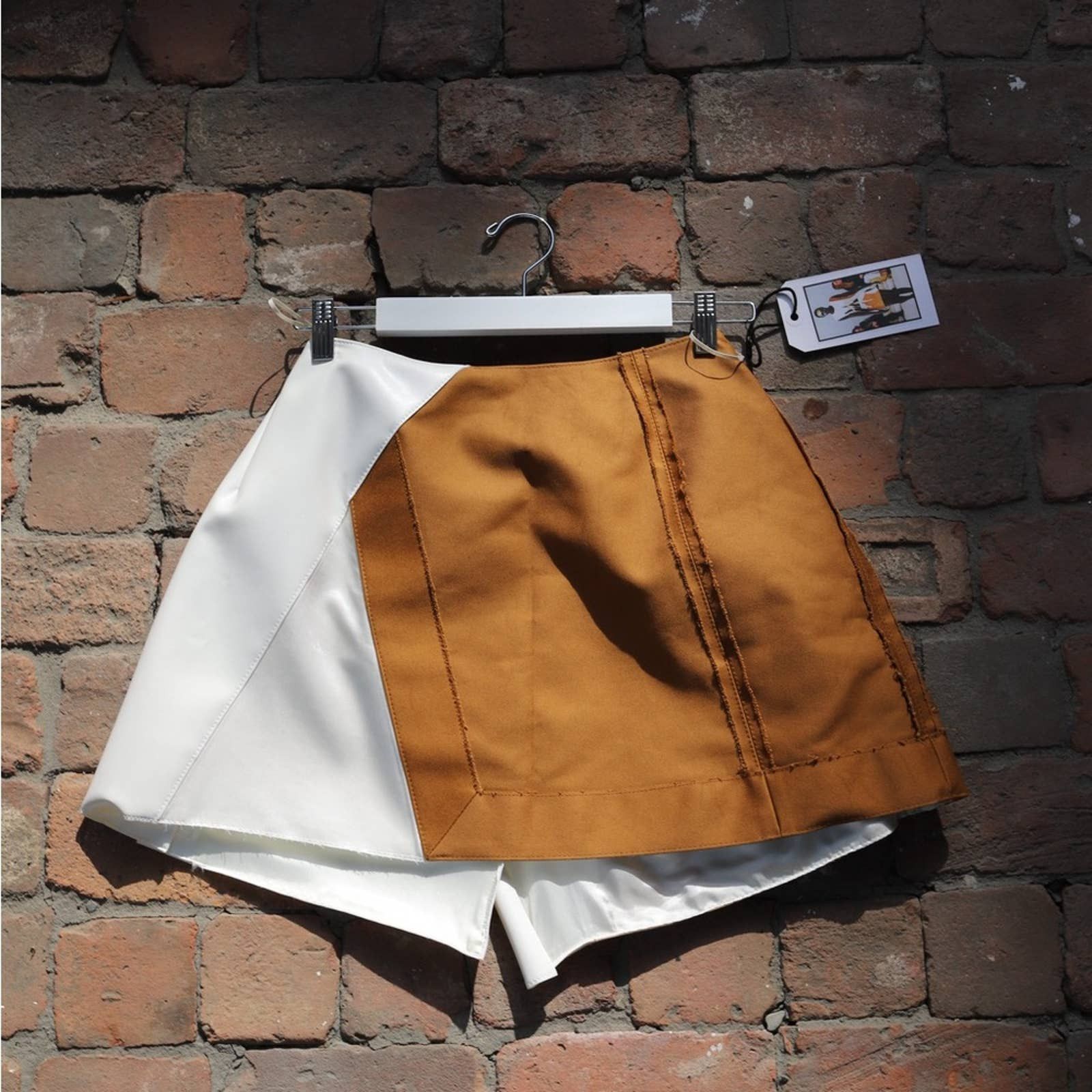 Marni Marni Tan Suede Asymmetrical Stitch Skirt (New) Size 27" / US 4 / IT 40 - 3 Thumbnail