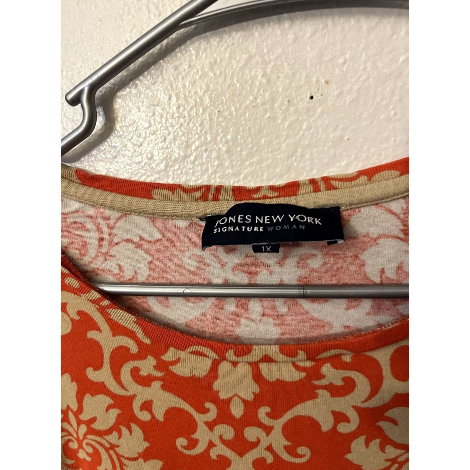 Jones New York Jones New York Blouse Size 1X Red Gold Demask Floral Geometric Pattern Size XL / US 12-14 / IT 48-50 - 2 Thumbnail