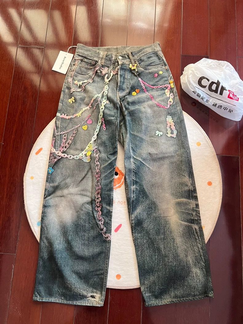 Acne Studios acne studios Make old washed candy chain jeans 2503-Nextarr Size US 28 / EU 44 - 1 Thumbnail