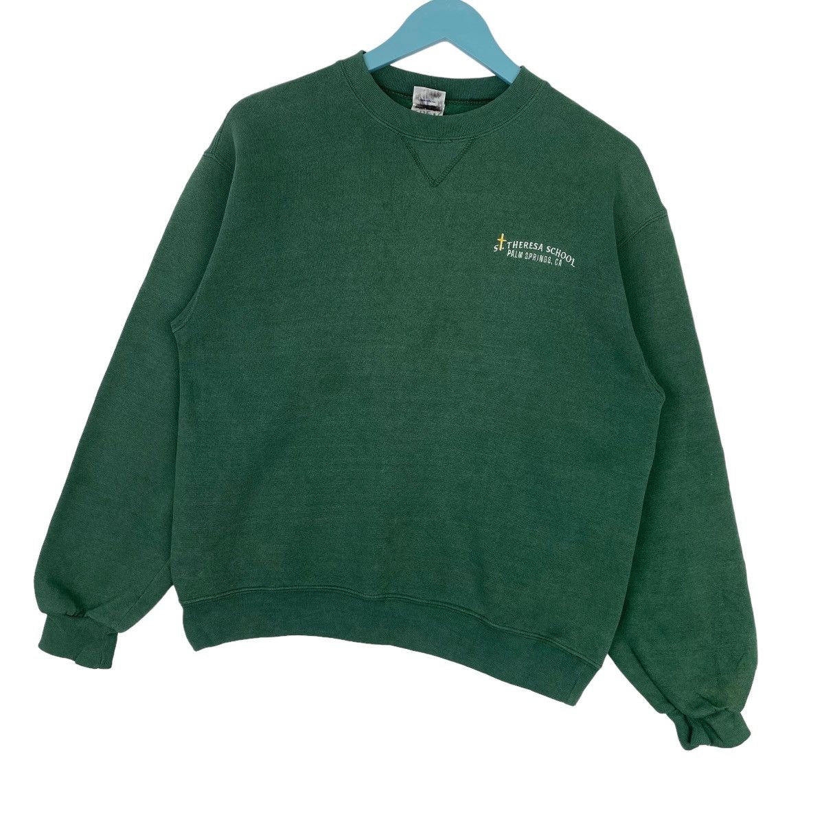 Designer × Vintage St Theresa School Sweatshirt Green Crewneck Pullover Jumper Size US M / EU 48-50 / 2 - 3 Thumbnail