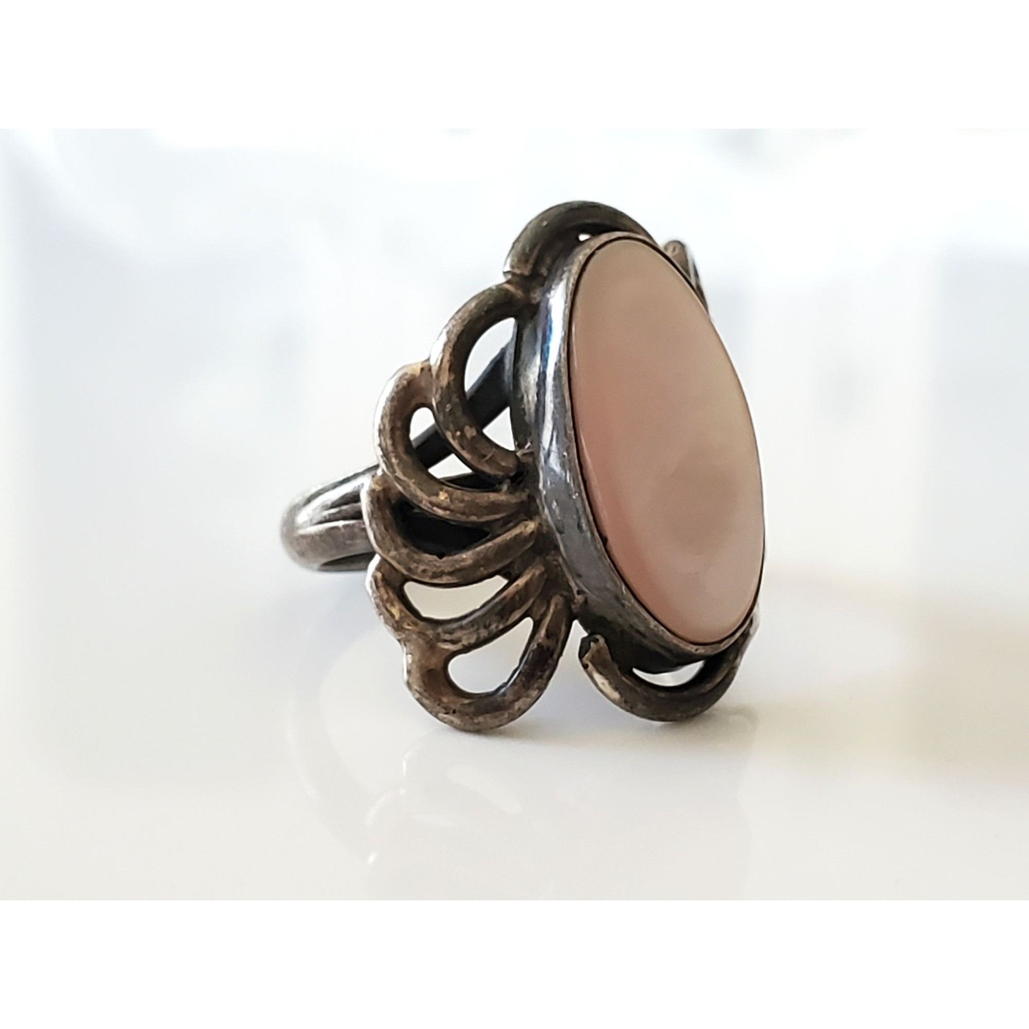 Unknown London Vintage Southwestern Mother of Pearl Sterling Silver Bypass Size ONE SIZE - 4 Thumbnail