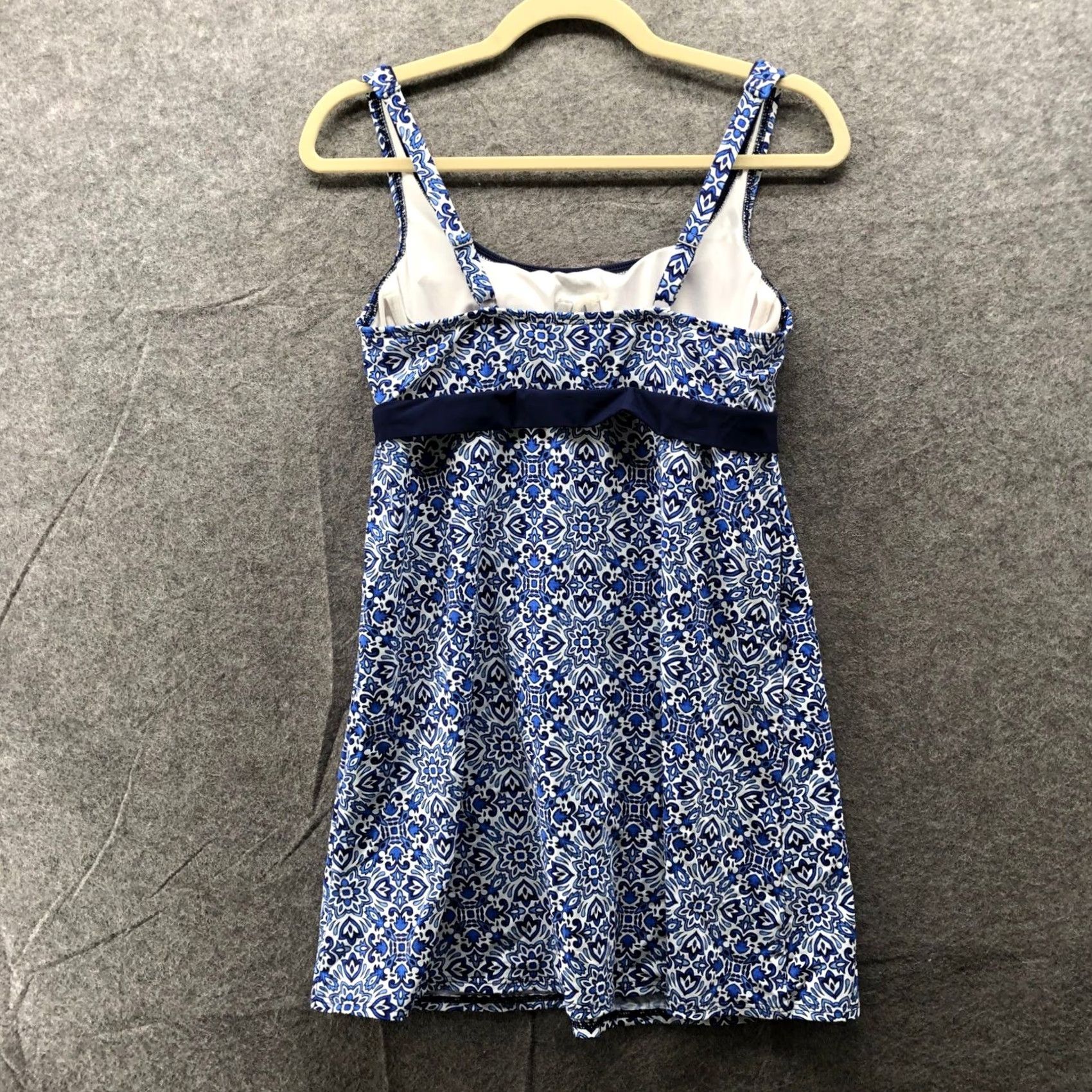 Lands' End Lands' End Swim Dress Tankini Womens 6 Blue Geometric Print Padded 2 Piece Tankini Bottom Bikini Set Size M / US 6-8 / IT 42-44 - 2 Thumbnail