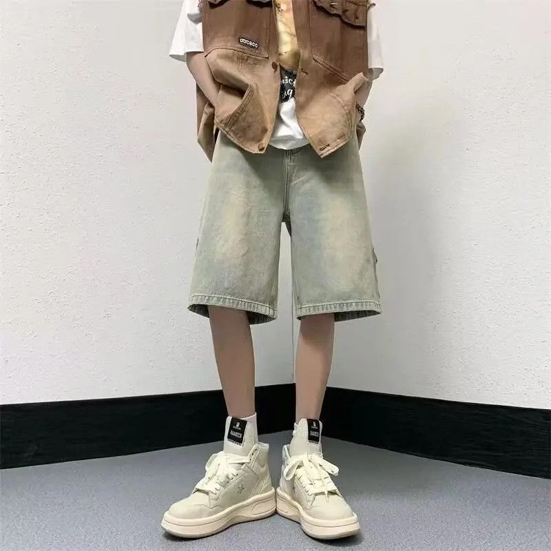Japanese Brand Loose straight leg high street denim shorts Size US 32 / EU 48 - 2 Thumbnail