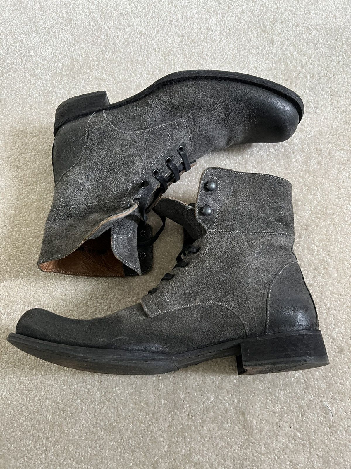 John Varvatos John Varvatos Grey Suede High Boots Size US 8 / EU 41 - 3 Thumbnail