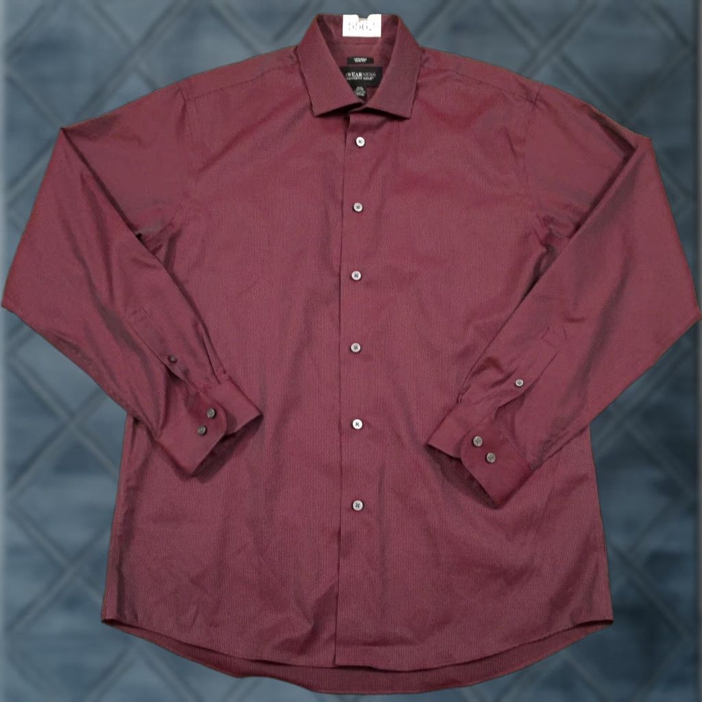 Kenneth Cole KENNETH COLE Shirt Mens 16.5 Slim Red Striped Long Sleeve Button Up Size US XL / EU 56 / 4 - 1 Thumbnail