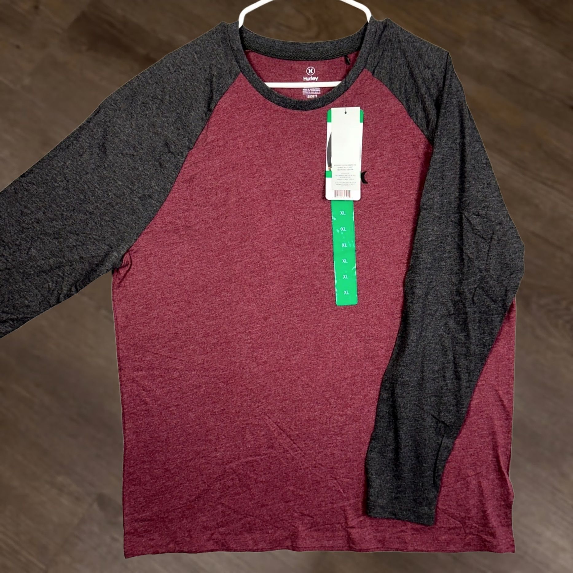 Hurley Hurley T-Shirt Mens XL Red Colorblock Raglan Crewneck Long Sleeve Tee, Colorblock, All Seasons, 60% Cotton, 40% Polyester, Regular Fit Size US XL / EU 56 / 4 - 1 Thumbnail