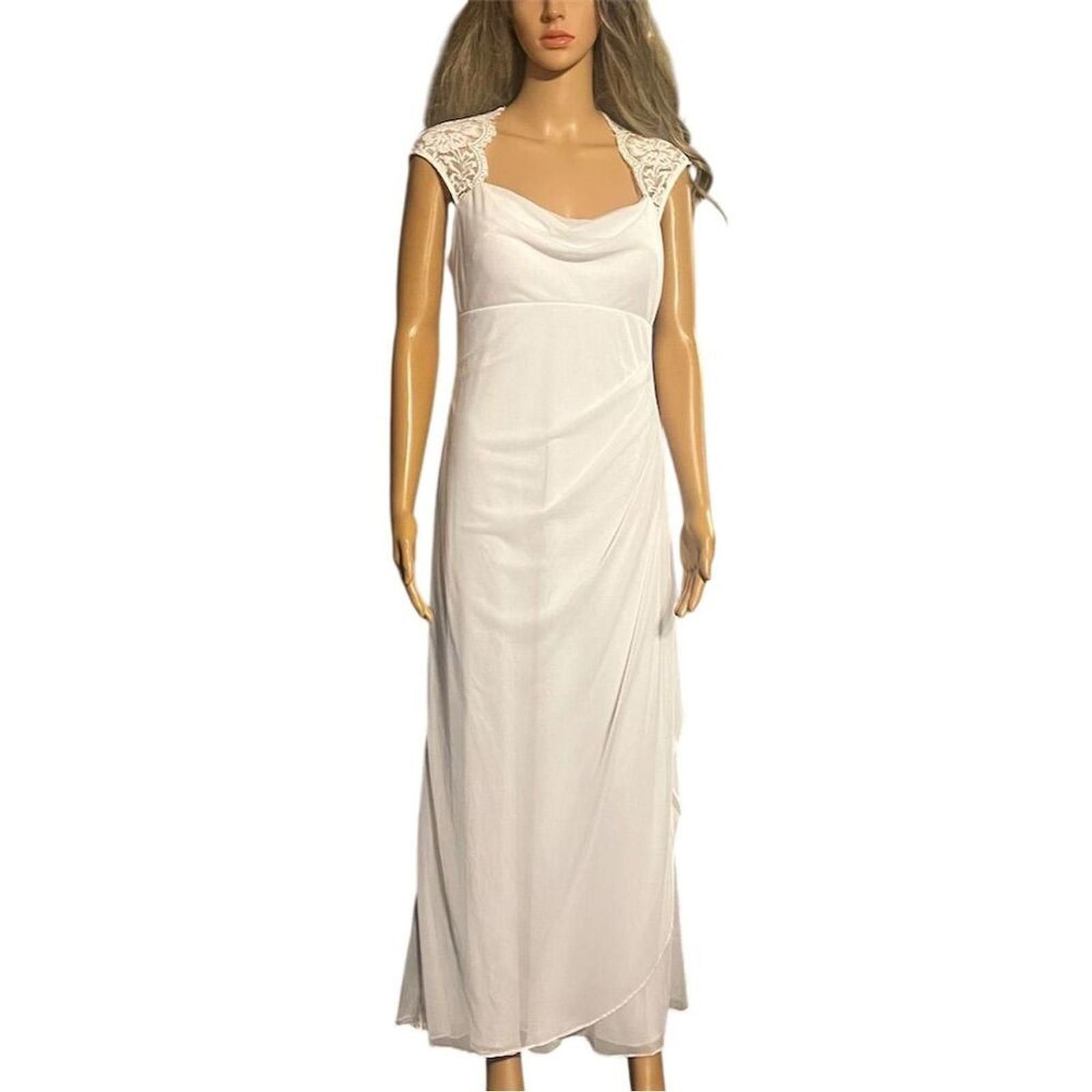 Other Xscape 10 White Lace Cap Sleeve wedding rehearsal bridal Size L / US 10 / IT 46 - 2 Thumbnail