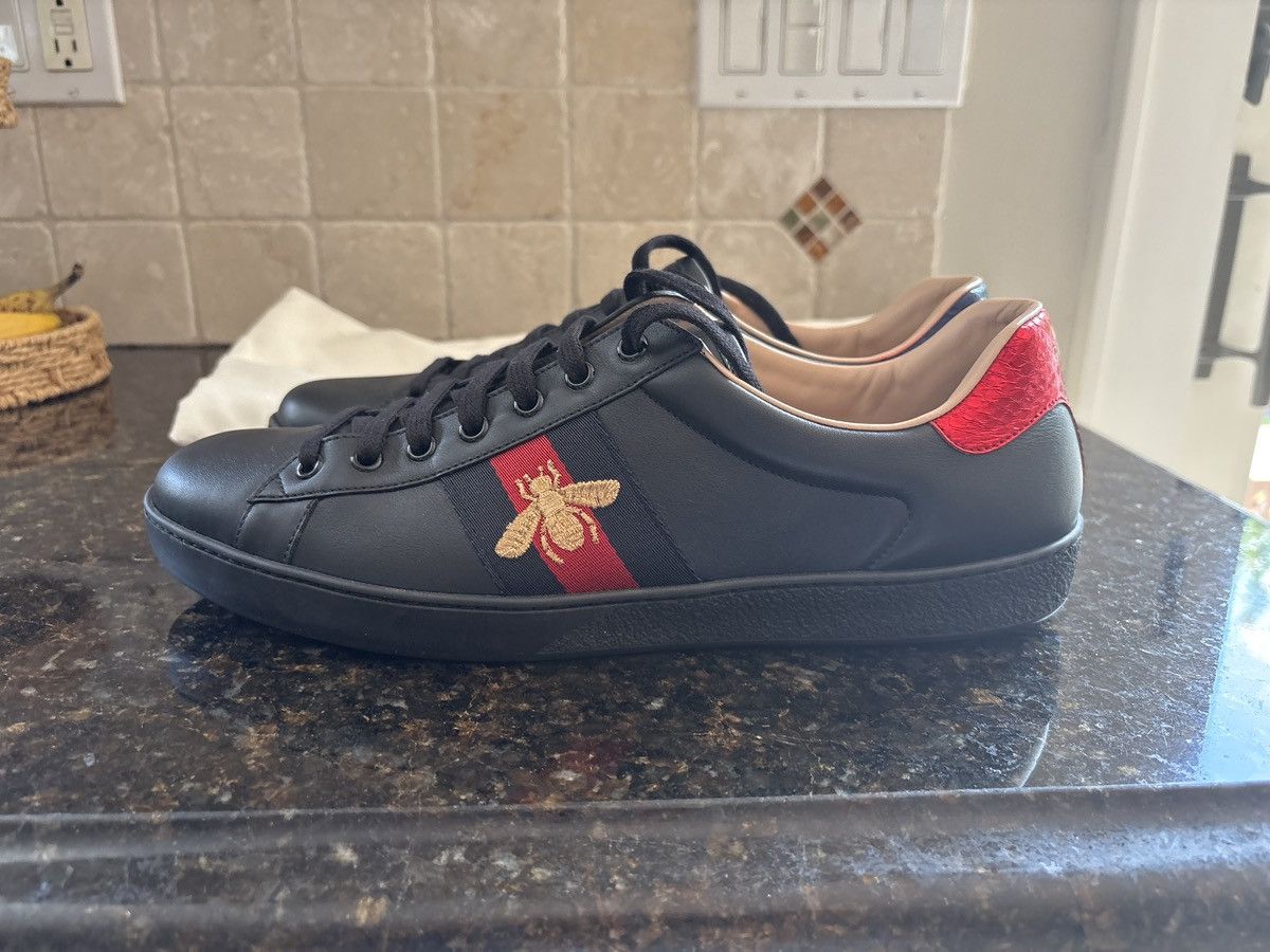 Gucci Men’s Black Ace Sneaker With Embroidery Size US 11.5 / EU 44-45 - 6 Thumbnail