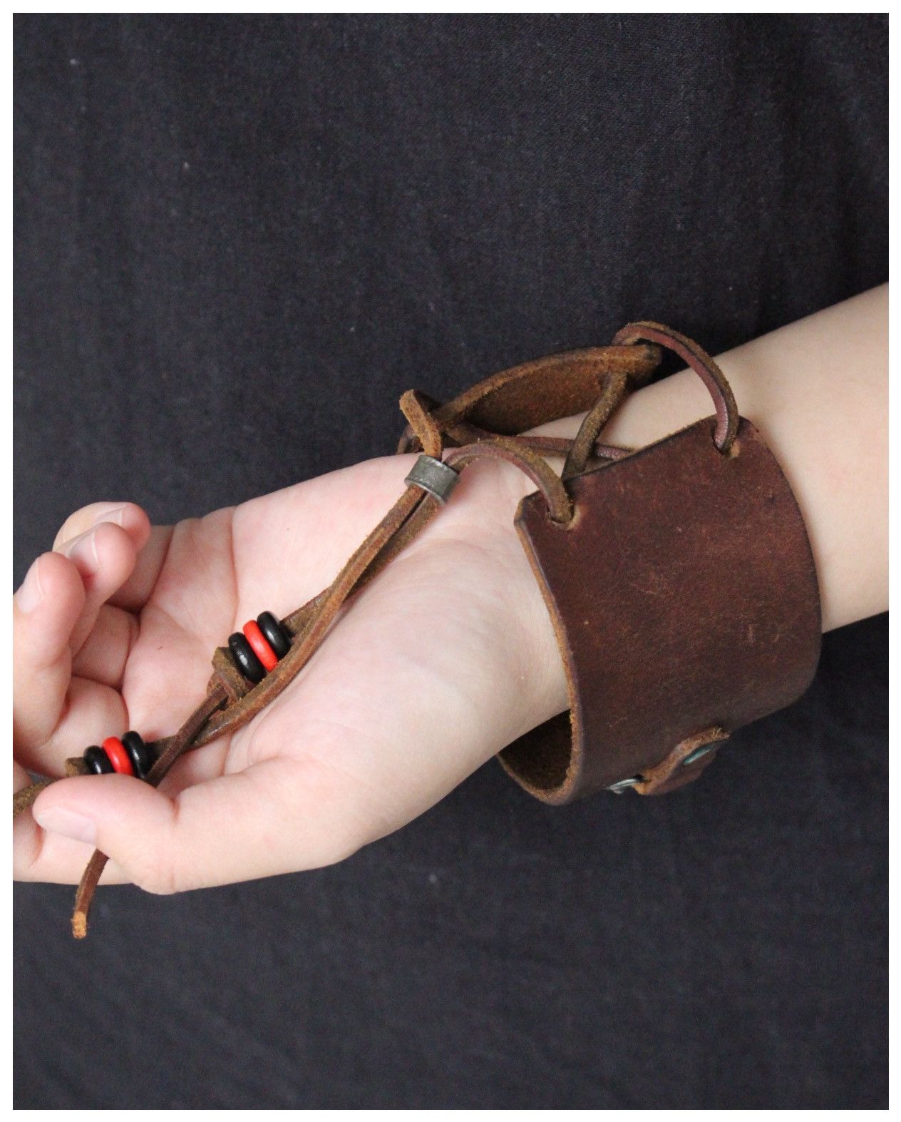 Vintage 2000S JAPANESE MADE PEACE METAL LOGO LEATHER CUFF Size ONE SIZE - 8 Thumbnail