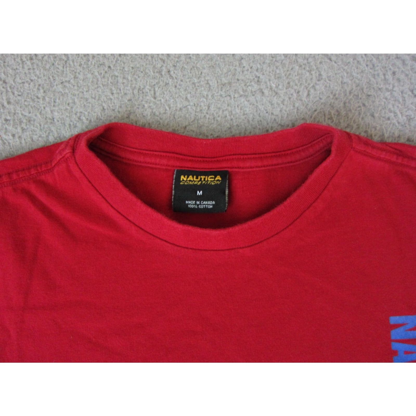 Nautica VINTAGE Nautica Shirt Mens 90s Red Logo Canada Made in Canada Shirt M Cotton Crew Neck Short Sleeve Size US M / EU 48-50 / 2 - 3 Thumbnail