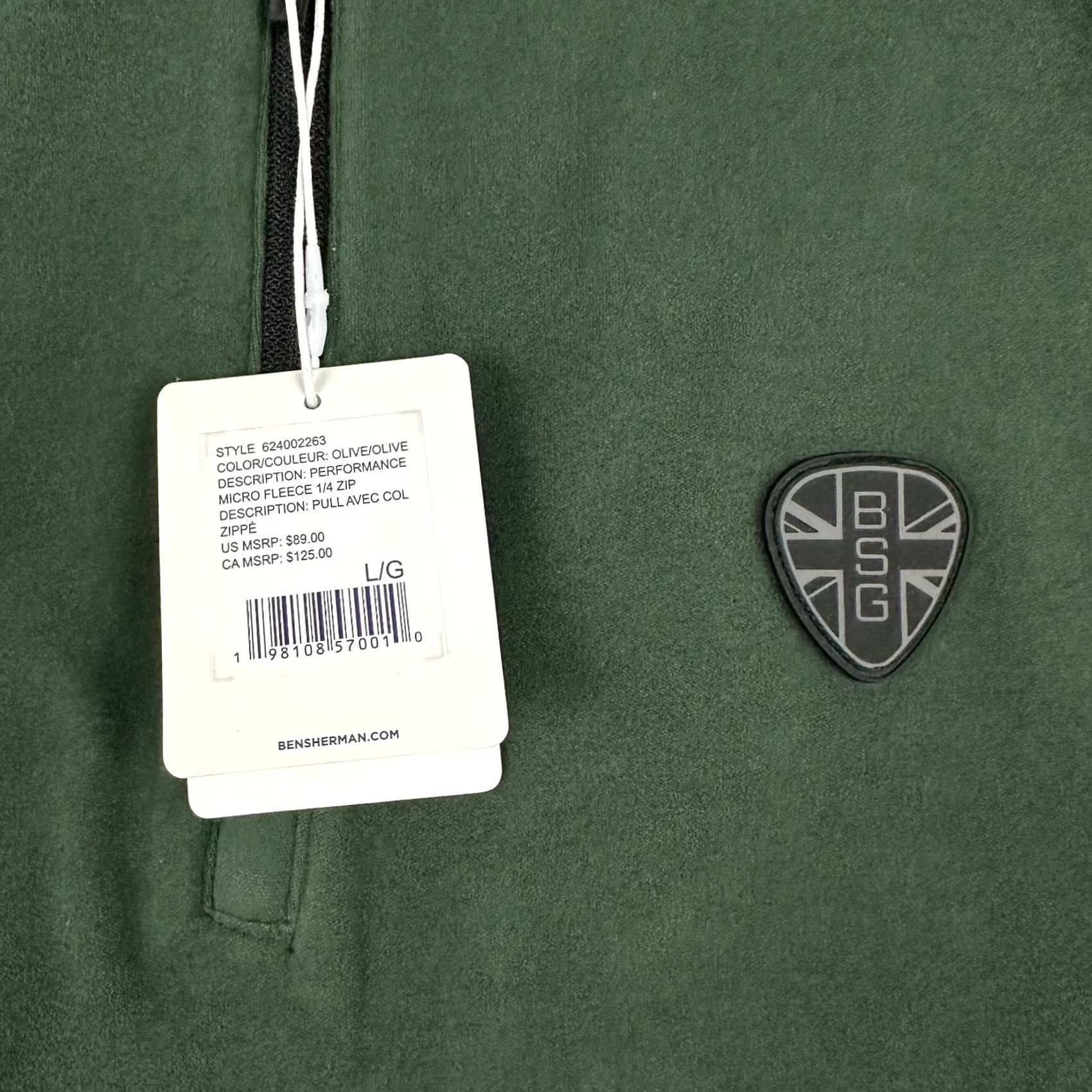 Ben Sherman Ben Sherman Sport Sweater Men Large Green 1/4 Zip Golf Micro Fleece Pullover Pullover Embroidered Logo Size US L / EU 52-54 / 3 - 4 Thumbnail