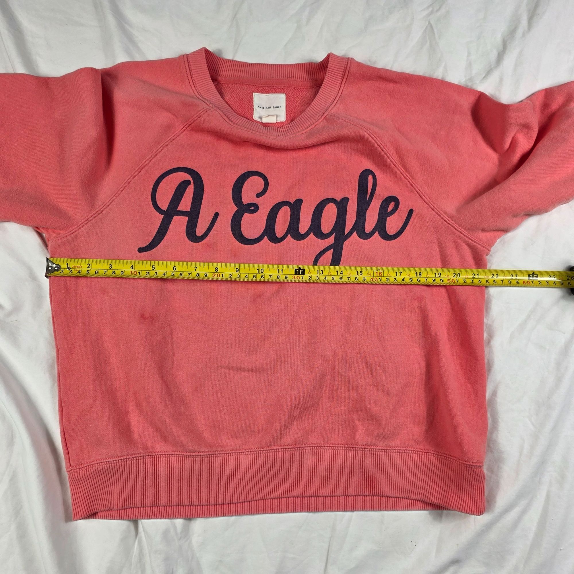 American Eagle Outfitters American Eagle A Eagle Womens Large Pink Logo Sweatshirt Cre Size L / US 10 / IT 46 - 5 Thumbnail