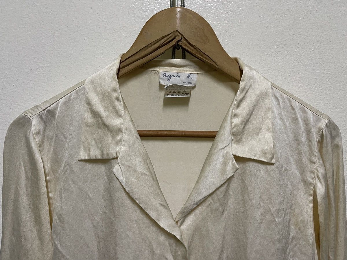 Japanese Brand × agnes b. Agnes b. Silk Button Shirt Long Sleeve Size M / US 6-8 / IT 42-44 - 6 Thumbnail