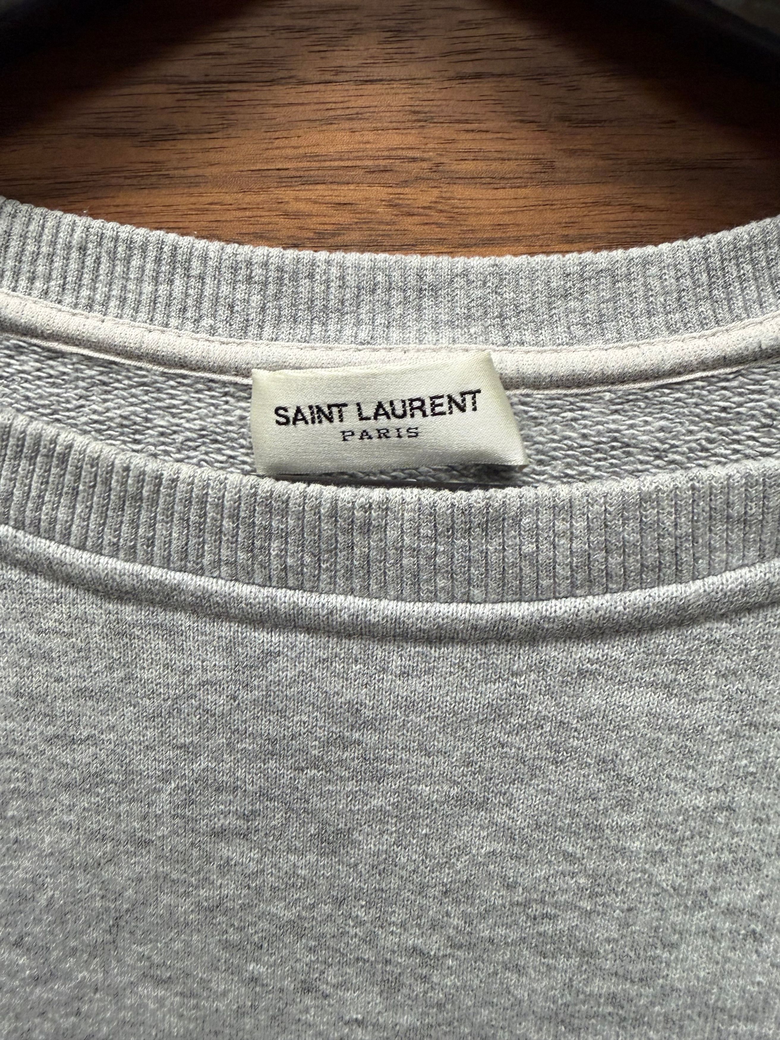 Saint Laurent Paris 2014 Saint Laurent by Hedi Slimane ‘Shoulder Zip’ Grey Cotton Sweatshirt Size US S / EU 44-46 / 1 - 3 Thumbnail