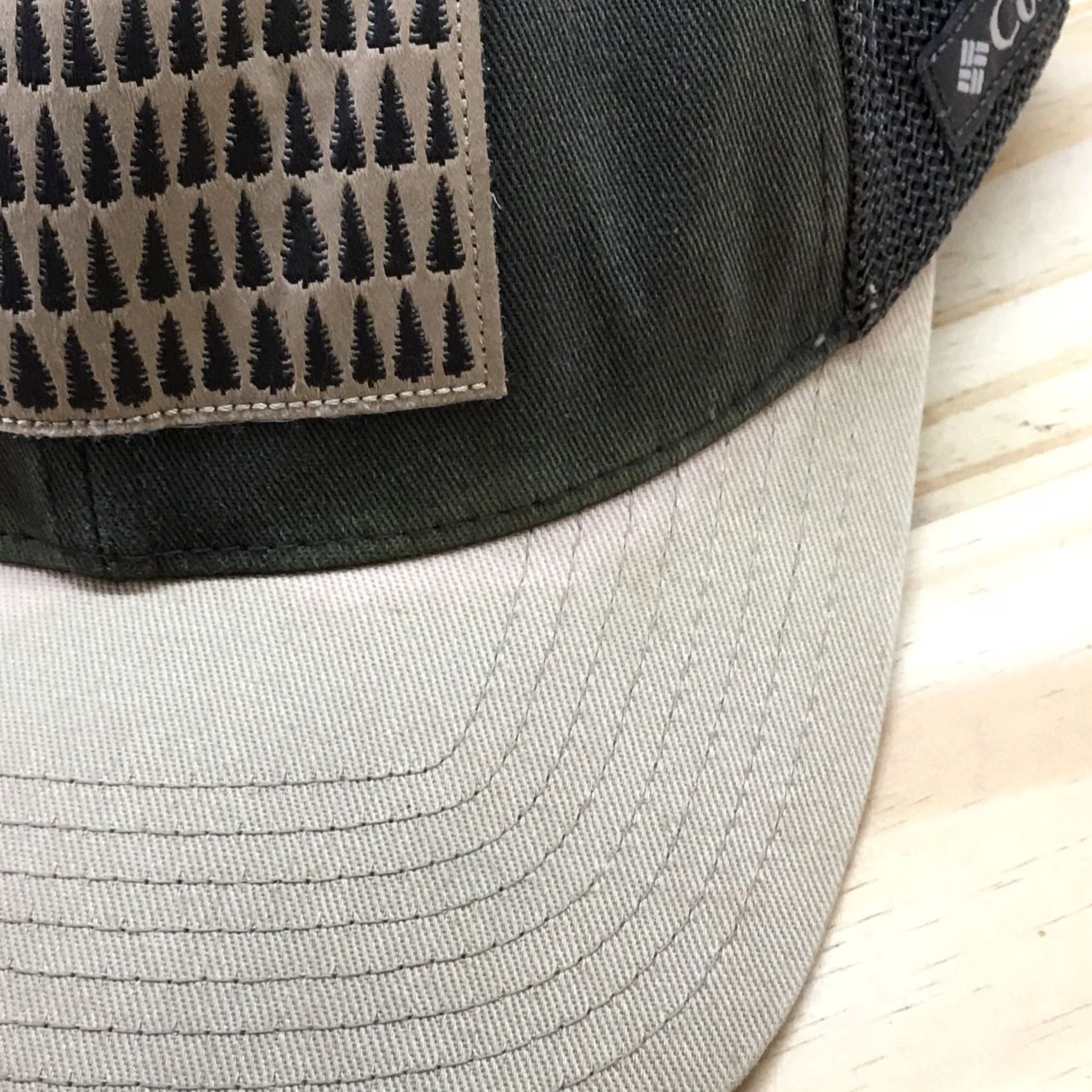 Vintage Columbia Tree Flag Flexfit Trucker Hat Men Gray OS Curved Brim Embroidered Logo Size ONE SIZE - 4 Thumbnail