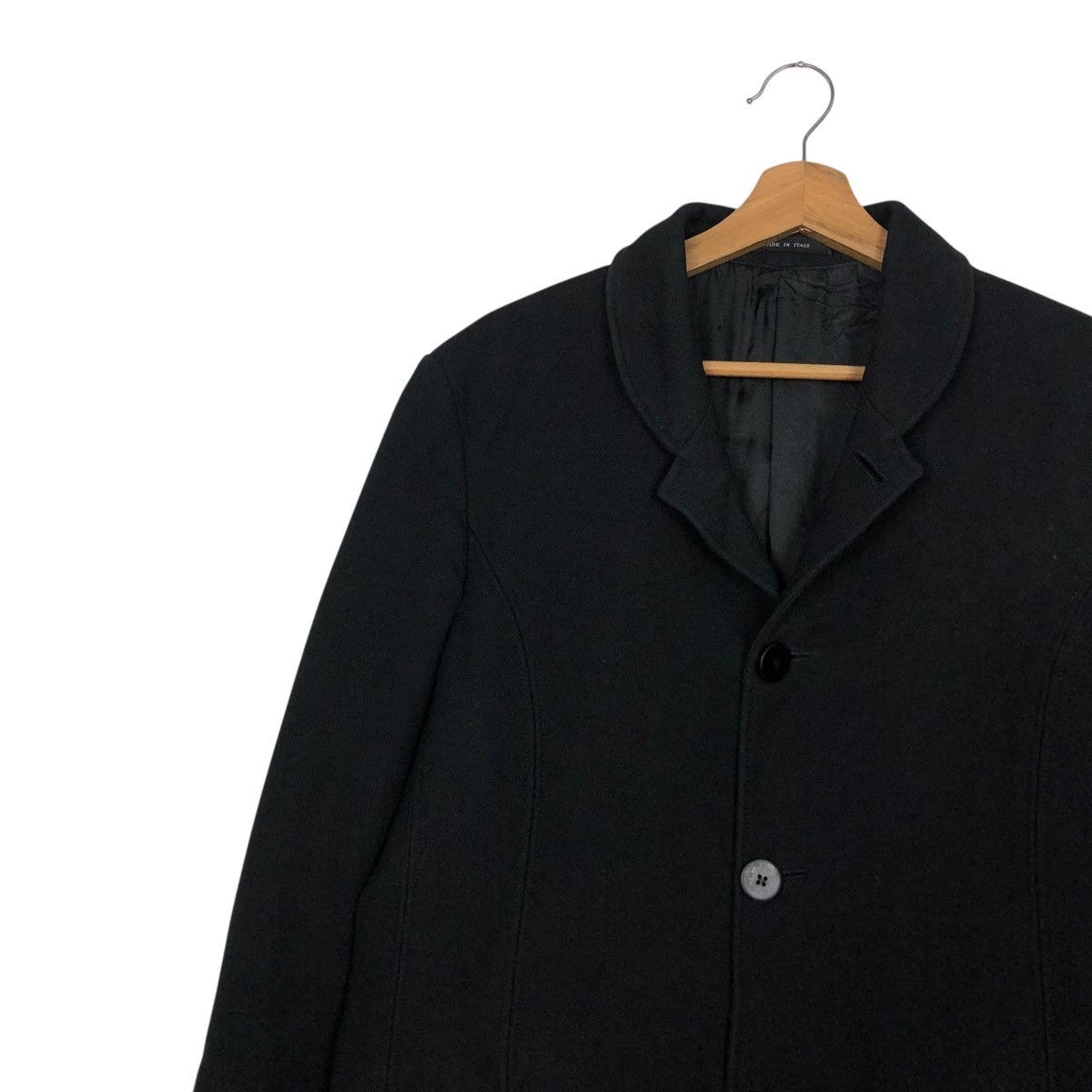 Emporio Armani 🔥RICH BLACK VINTAGE FLY LONG COATS WOOL EMPORIO ARMANI ITALY Size US M / EU 48-50 / 2 - 10 Thumbnail