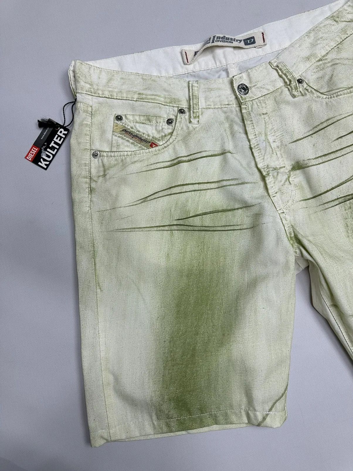 14th Addiction Vintage Diesel Shorts Y2k Military Avantgarde Cargo Faded Size US 33 - 2 Thumbnail