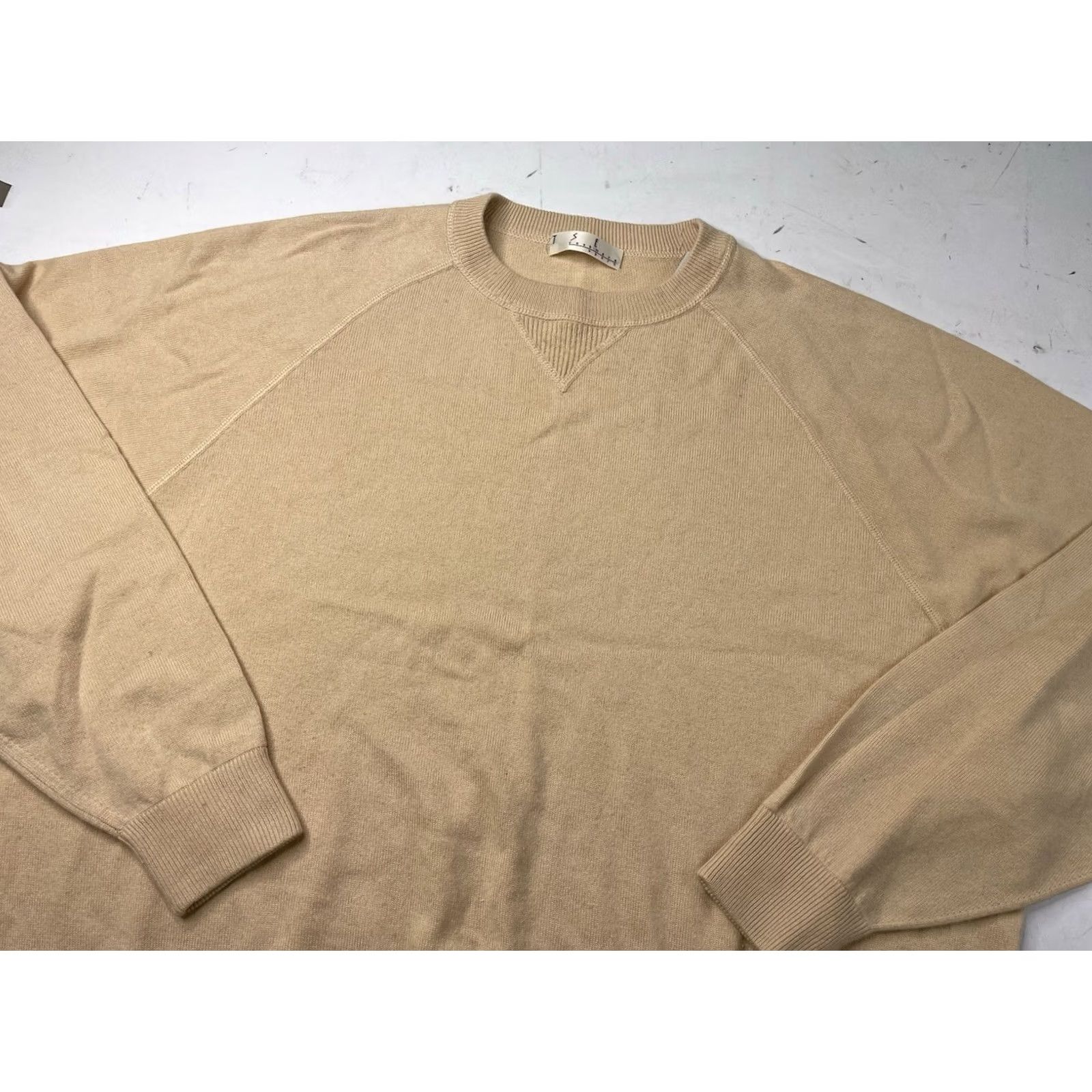 Tse TSE Cashmere Sport Silk Cashmere Men’s Crew Neck Knit Sweater Beige 2XL | Classic Fit Pullover Mens Shirt Size US XXL / EU 58 / 5 - 2 Thumbnail