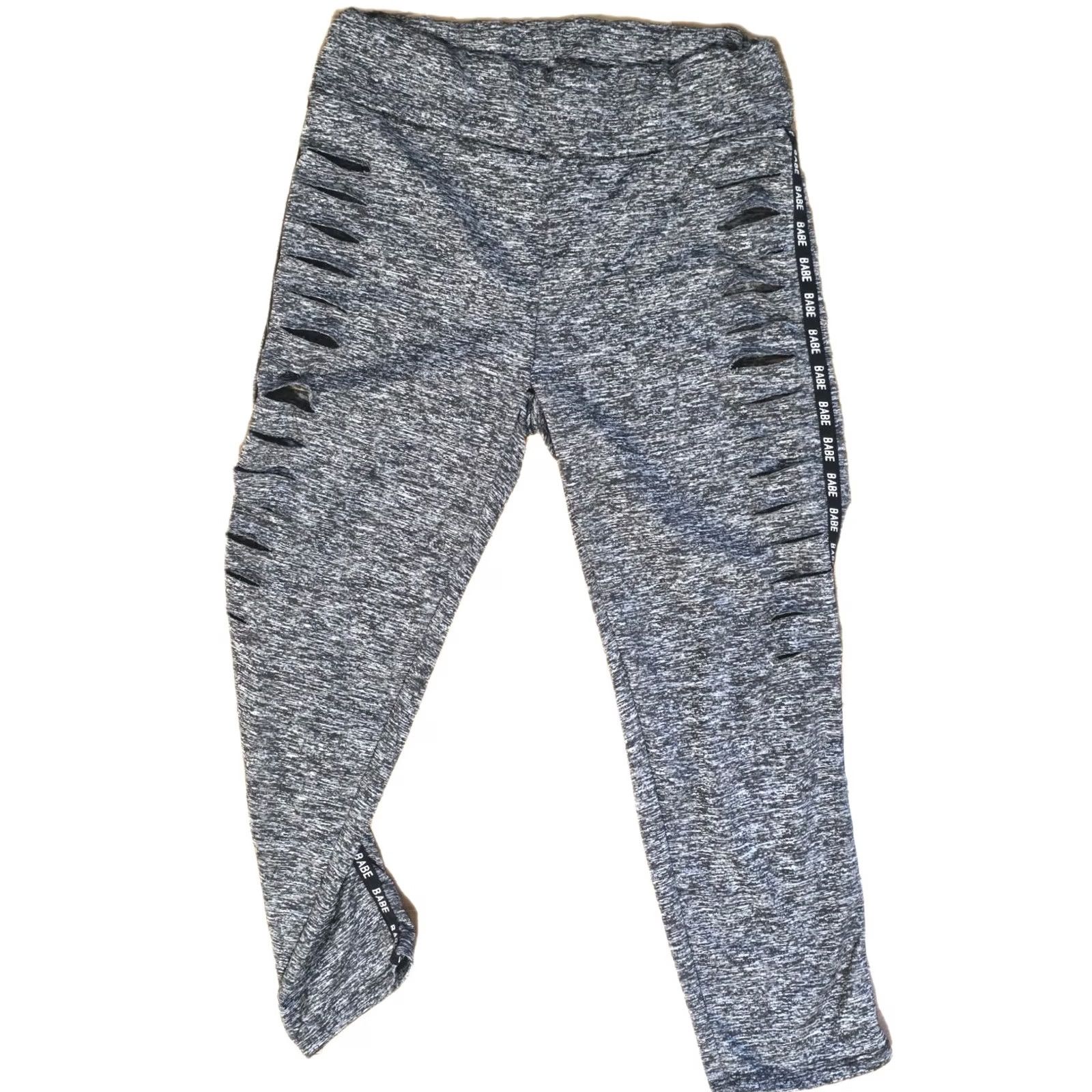 Vintage Bozzolo Womens Capri Leggings Small Grey Heather Activewear Workout Leggings Athletic Fit Pull On Size 28" / US 6 / IT 42 - 2 Thumbnail