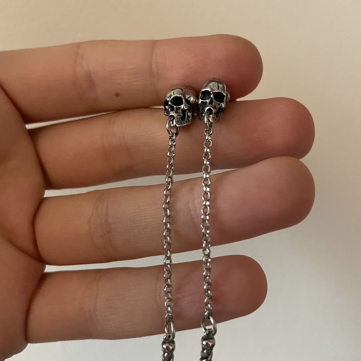 Jewelry × Vintage Silver Skull Dagger Drop Dangle Earrings Size ONE SIZE - 4 Thumbnail