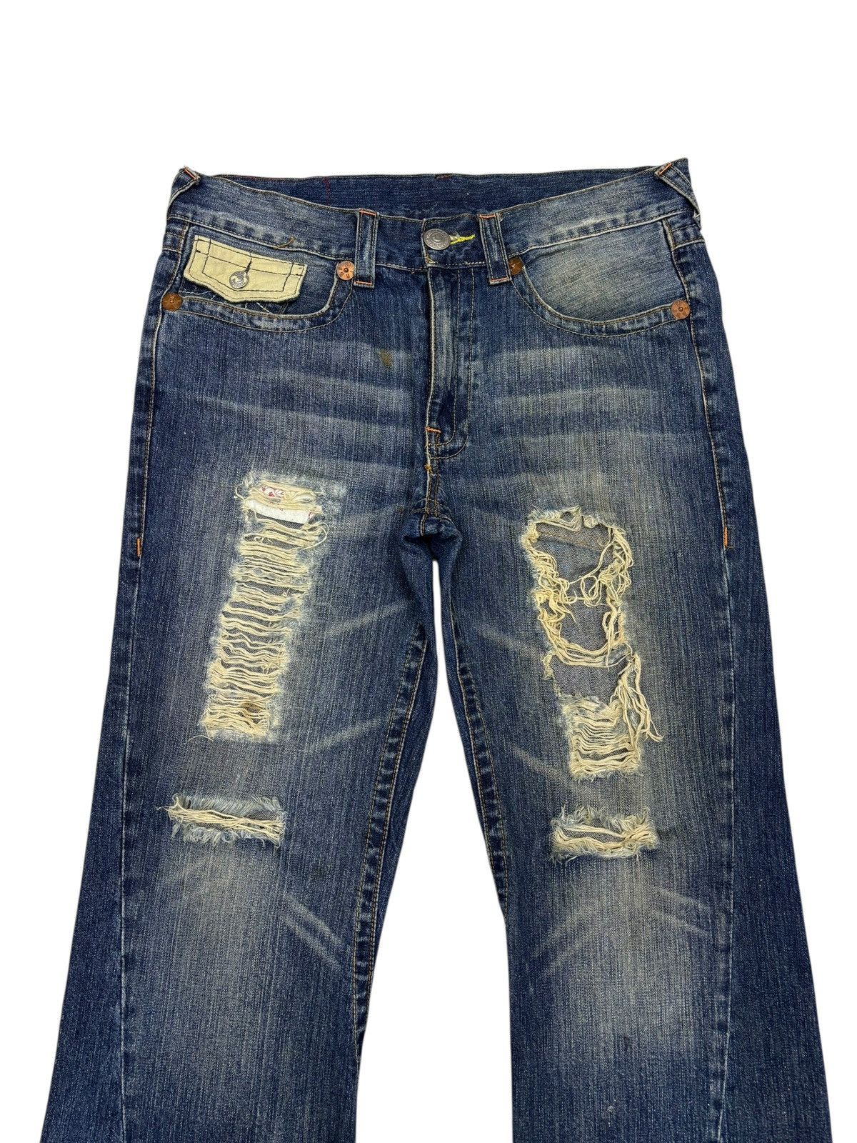 True Religion 🔥TRUE RELIGION Joey Super T Flared Jean Distressed Denim Size US 36 / EU 52 - 5 Thumbnail
