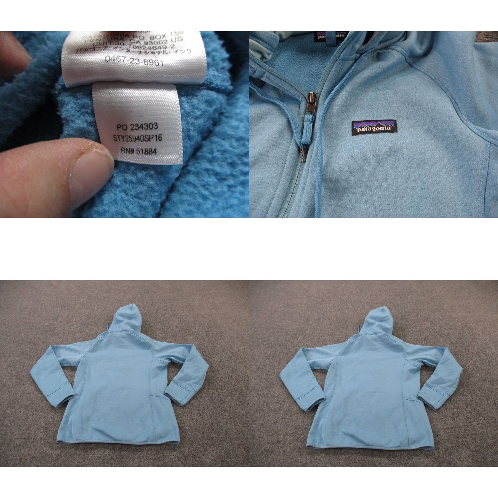 Patagonia Patagonia Jacket Women M Blue Tech Fleece Lined Hoody Hiking Outdoor 25940 Size M / US 6-8 / IT 42-44 - 8 Thumbnail