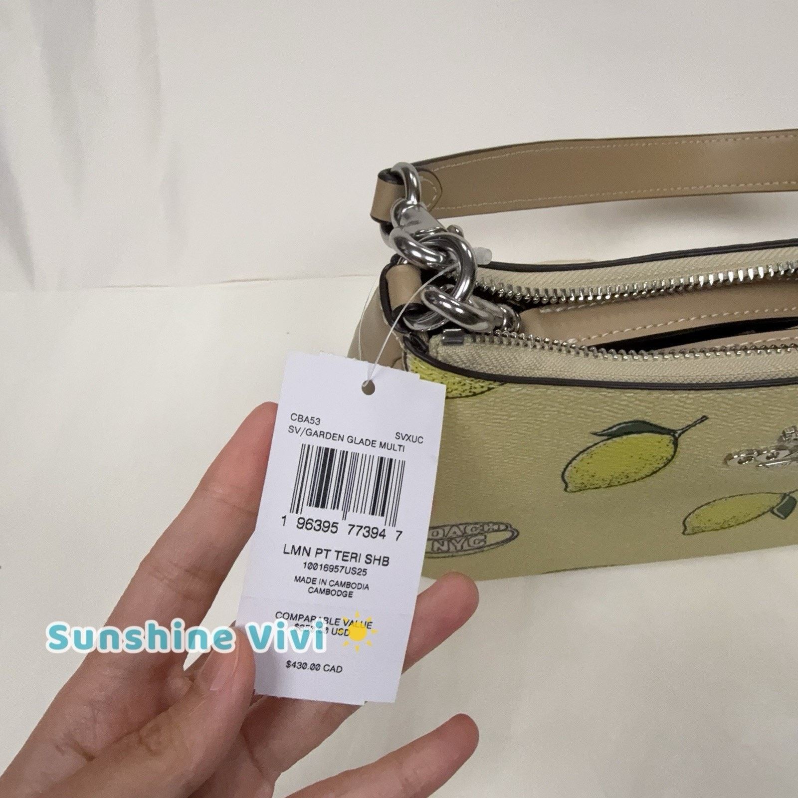 Coach NWT Coach Teri Shoulder Bag Crossbody Lemon Yellow CBA53 Size ONE SIZE - 4 Thumbnail