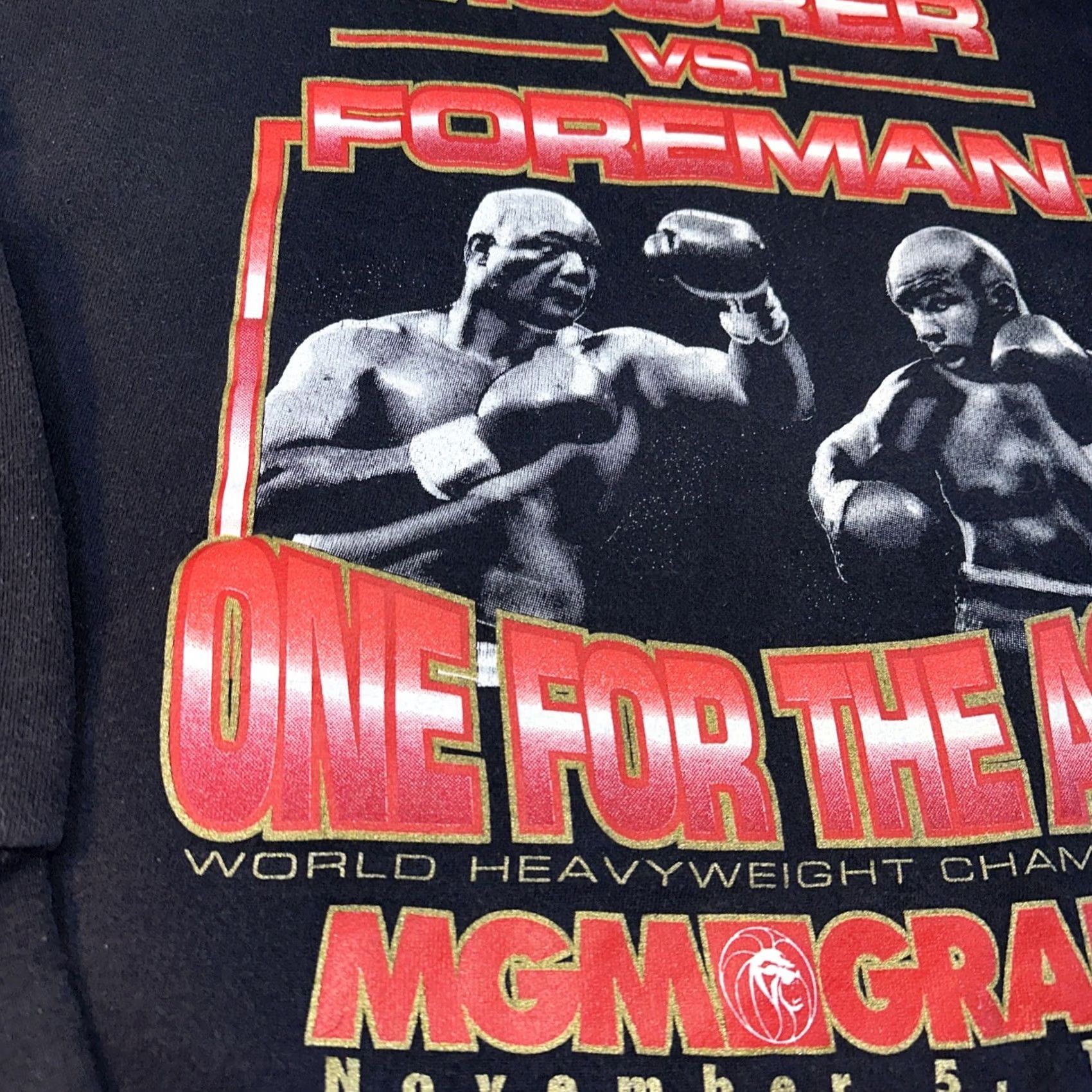 MooRER VINTAGE 1994 Moorer vs Foreman Boxing Sweatshirt MGM Grand Fight L Black Mens Pullover Crewneck USA Made in USA Sweatshirt Size US L / EU 52-54 / 3 - 6 Thumbnail