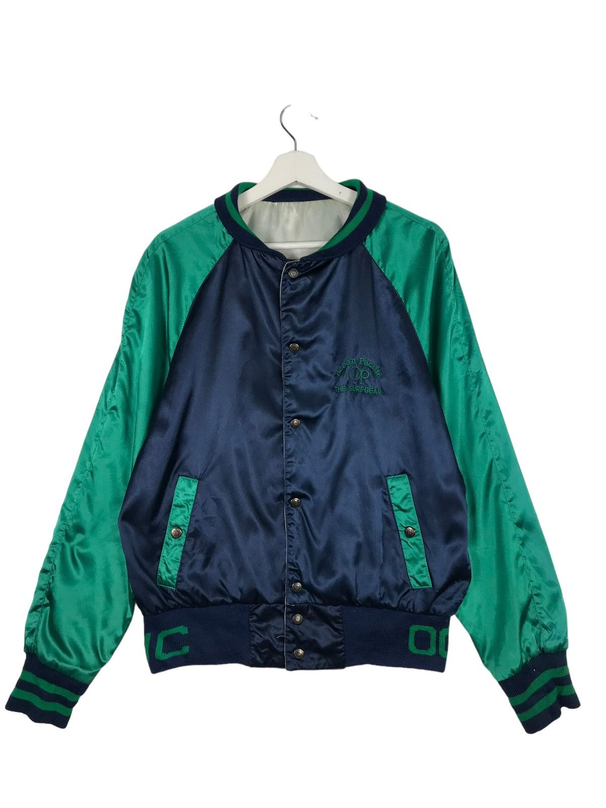 Ocean Pacific × Vintage 💥 VINTAGE 1980s OCEAN PACIFIC REVERSIBLE SATIN JACKET Size US M / EU 48-50 / 2 - 12 Thumbnail
