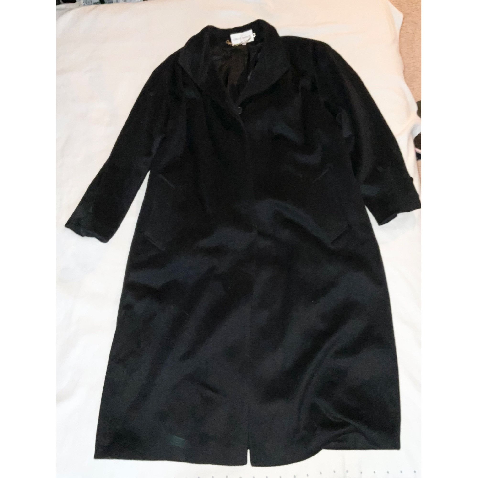 Other Casual Corner Women Wool blend long black Coat SZ14 bust58i Size XL / US 12-14 / IT 48-50 - 1 Thumbnail