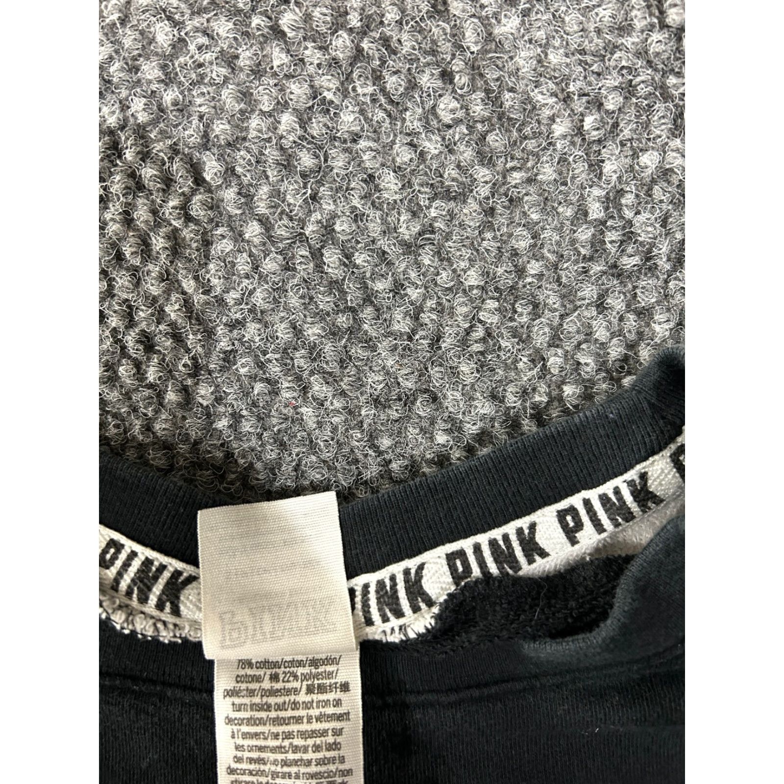 Victoria's Secret Victoria's Secret PINK Sweatshirt Woman Small Black Logo Side Zip Pullover 1/4 Zip Raglan Sleeve Mock Neck Size S / US 4 / IT 40 - 7 Thumbnail