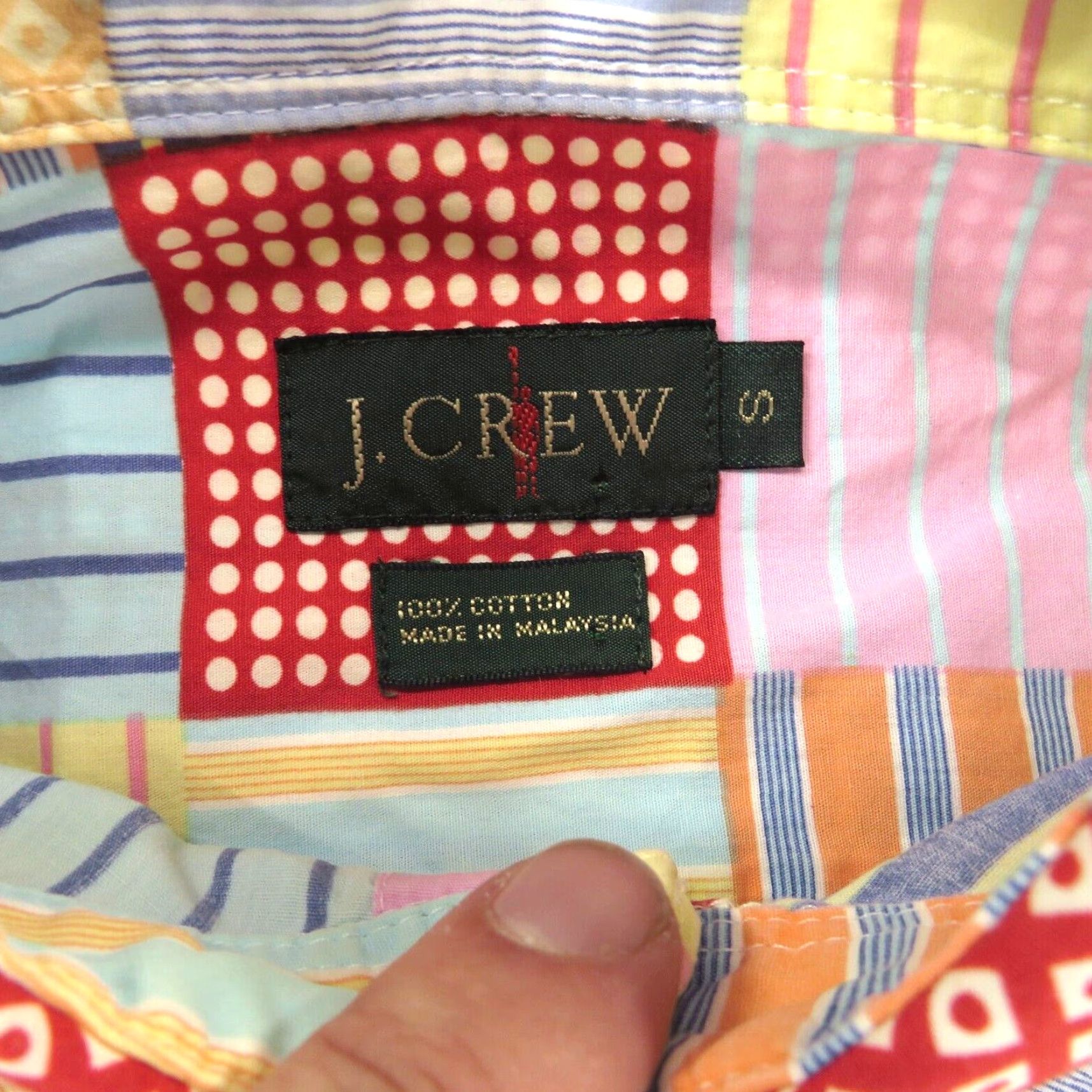 J.Crew VINTAGE J.CREW Shirt Mens Small Oarsman Patchwork Plaid Geometric Preppy Button 90s Size US S / EU 44-46 / 1 - 5 Thumbnail