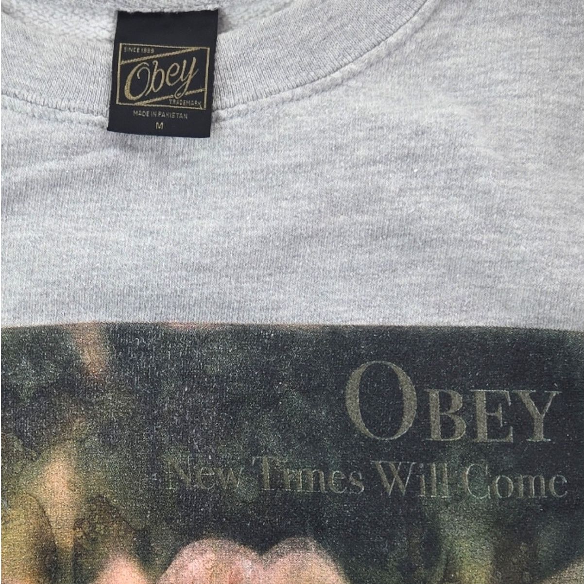 Obey Obey | New Times Will Come-Watercolor Effect-Sweatshirt| Med Size US M / EU 48-50 / 2 - 4 Thumbnail