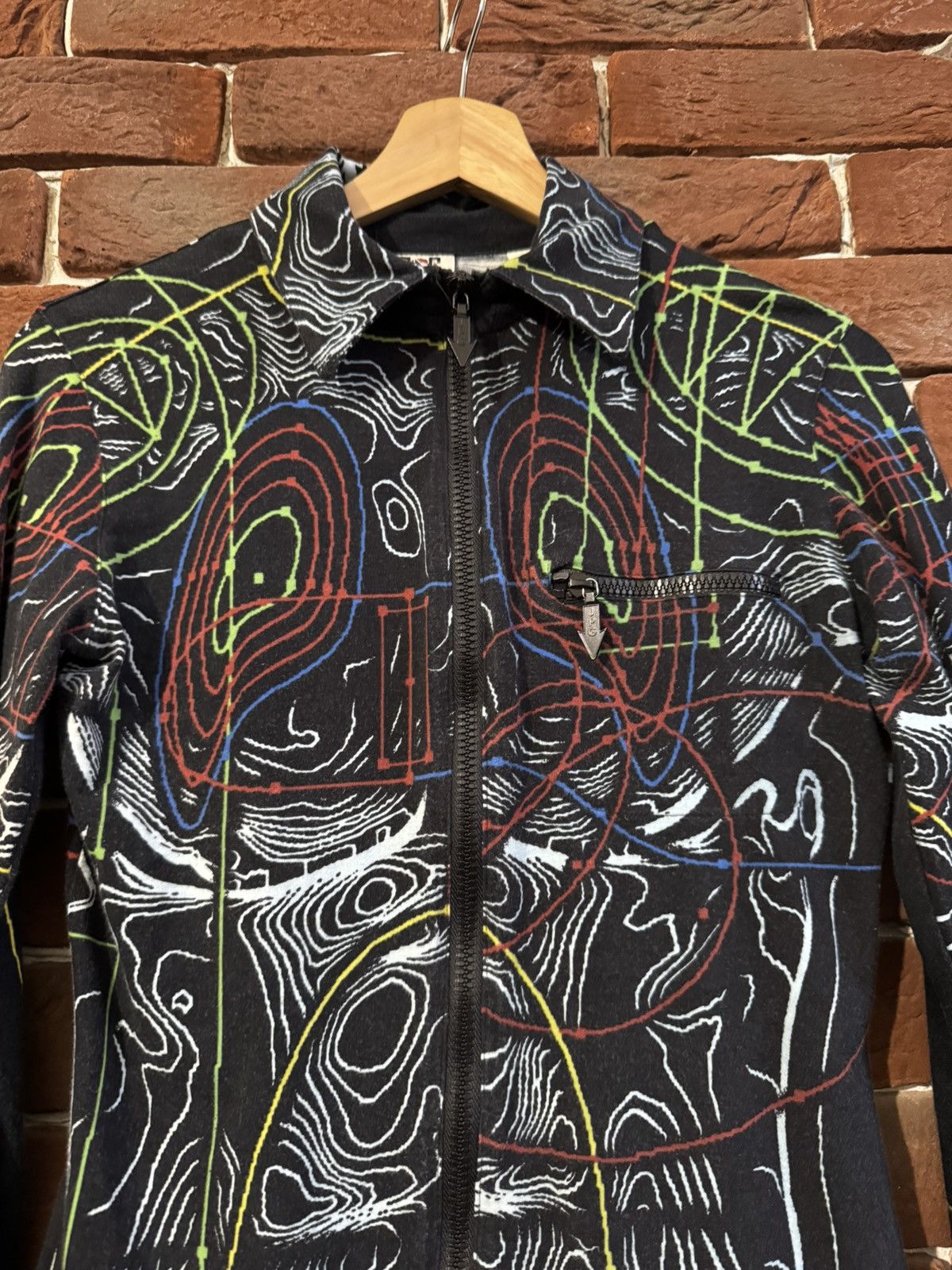 Jean Paul Gaultier Jean Paul Gaultier Circuit Cyborg Print Zip LS TOP JPG Rare Size S / US 4 / IT 40 - 3 Thumbnail
