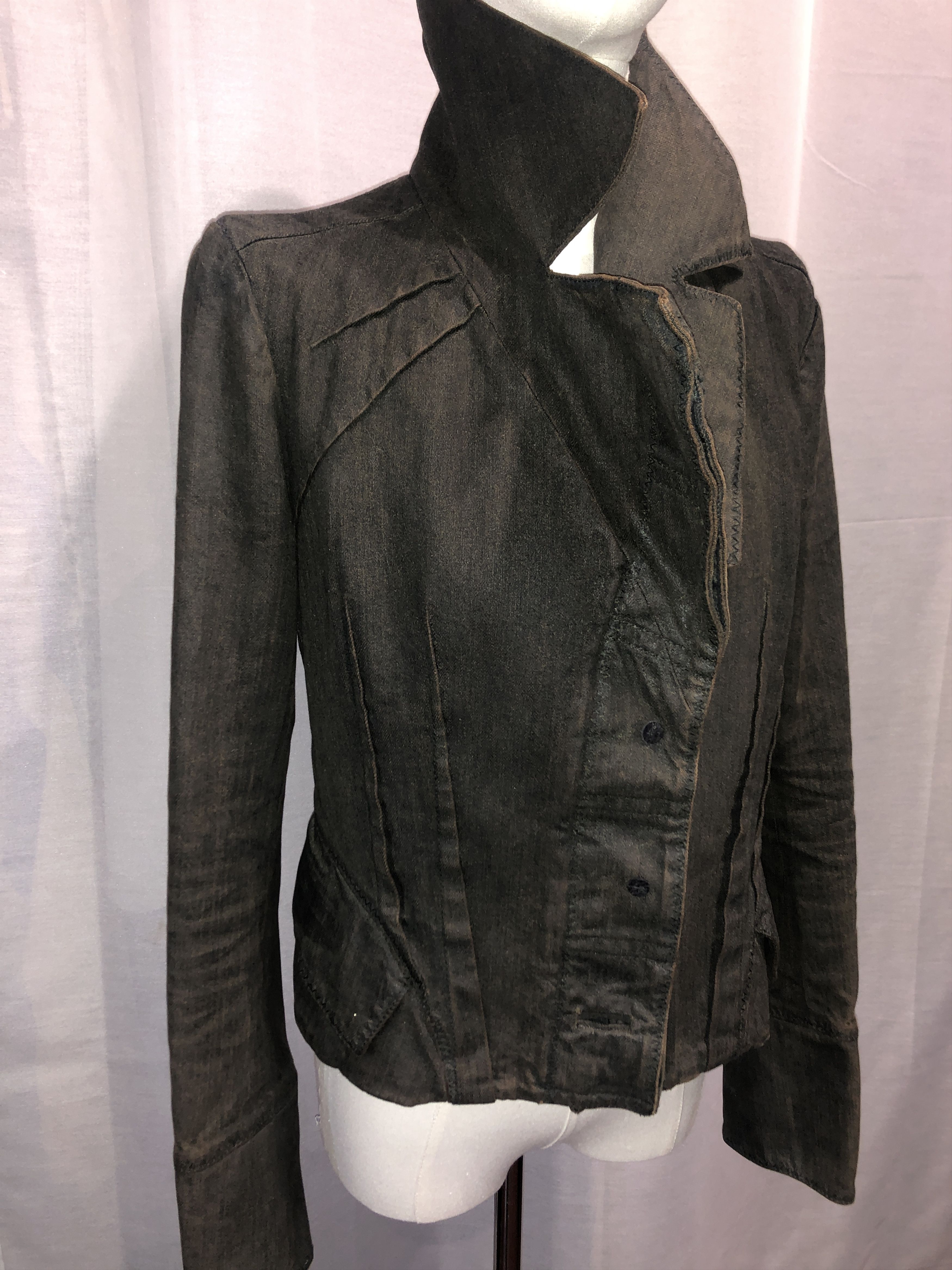 John Galliano Piratesque Asymmetric Denim Jacket Size L / US 10 / IT 46 - 19 Thumbnail