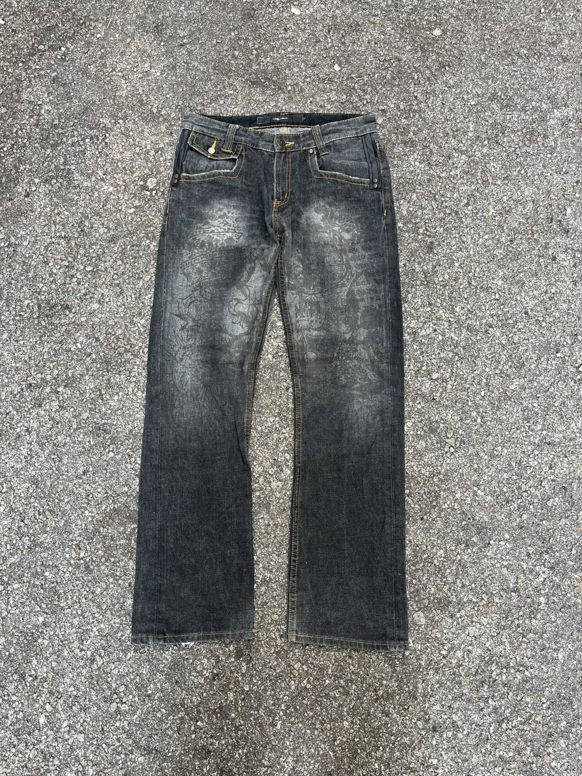 Hysteric Glamour Japanese Jeans Halation Japan Printed Denim Faded Black Size US 30 / EU 46 - 1 Thumbnail