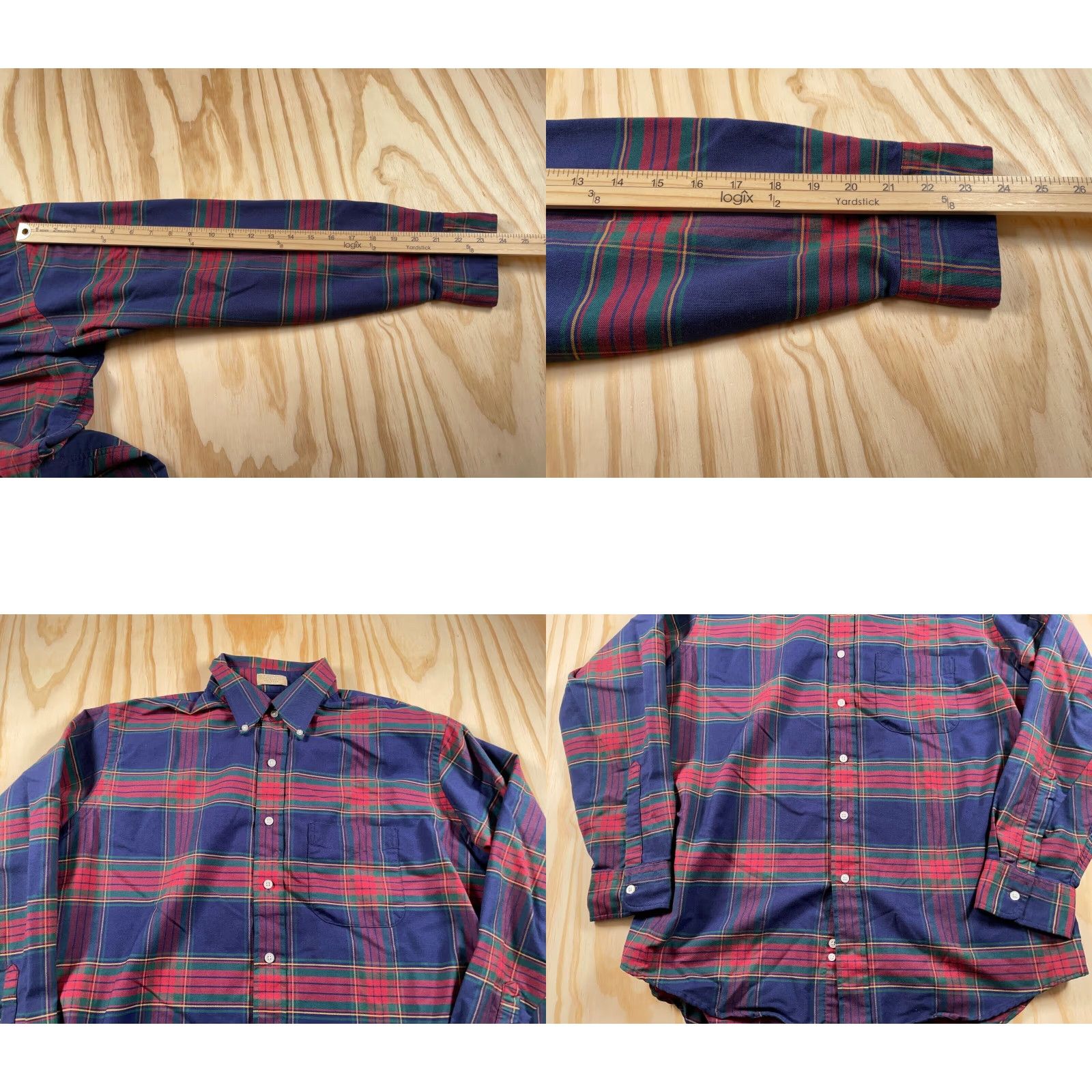 Vintage VINTAGE L.L. Bean Shirt Button-Front Plaid Long Sleeve 15.5 XL Red Blue USA Made Men Size US M / EU 48-50 / 2 - 8 Thumbnail
