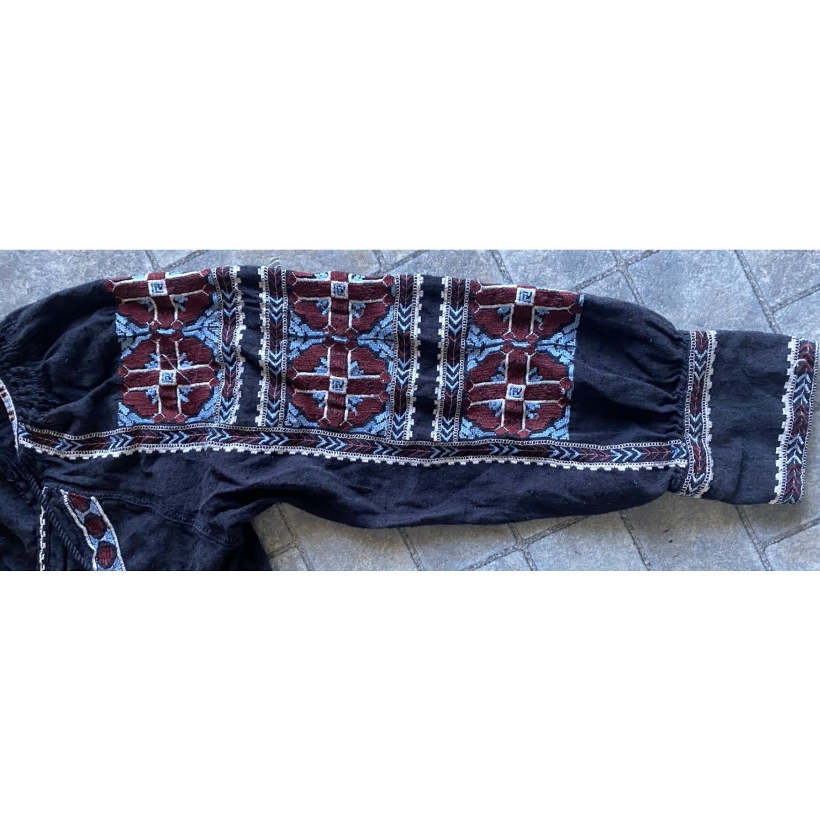 Free People VINTAGE Free People All My Life Embroidered Mini Tunic Dress V Neck Size XS Boho Women’s Size XS / US 0-2 / IT 36-38 - 6 Thumbnail