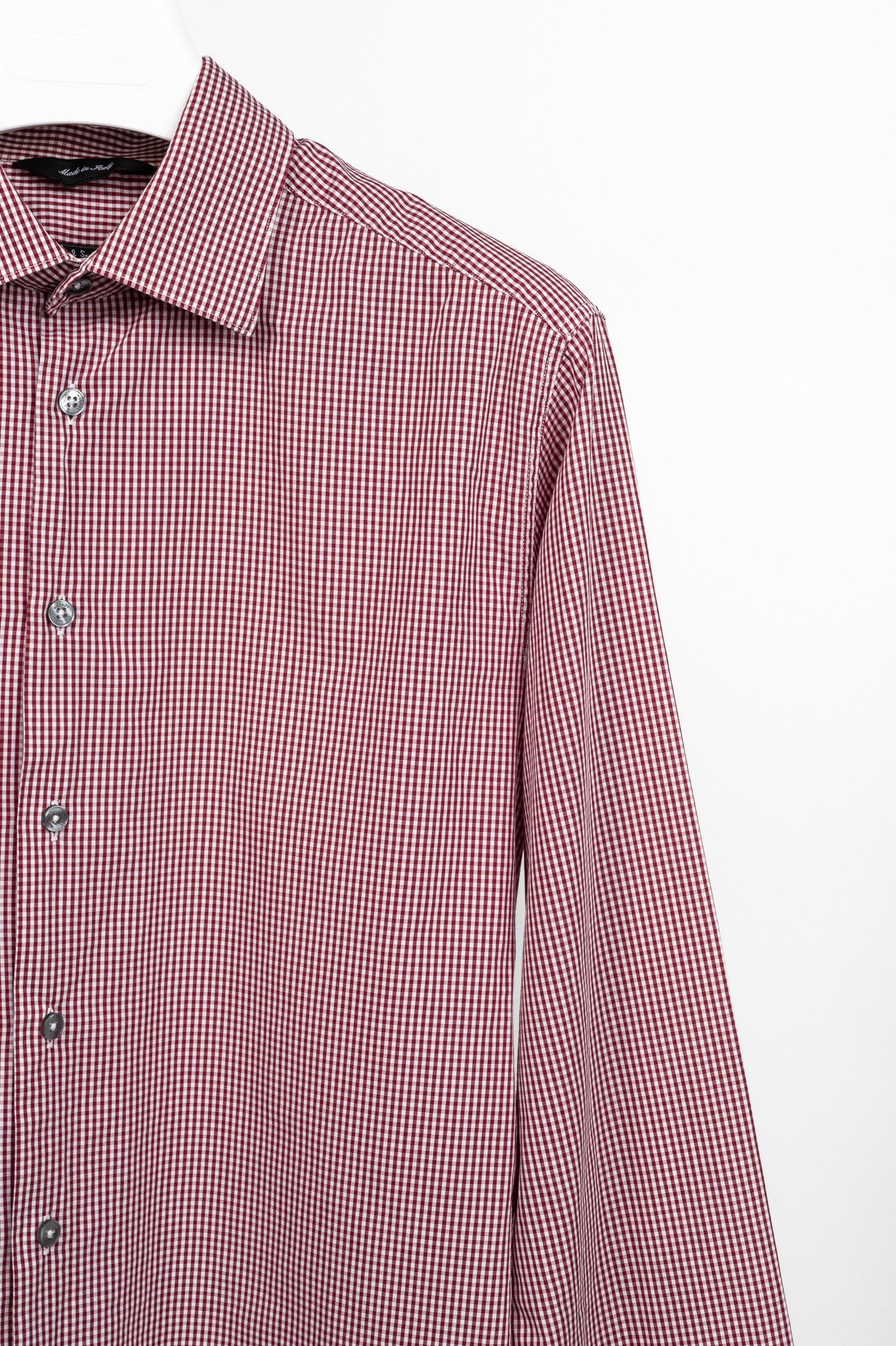 Paul Smith Paul Smith Byard Red & White Gingham Poplin Buttoned Shirt Size US L / EU 52-54 / 3 - 5 Thumbnail