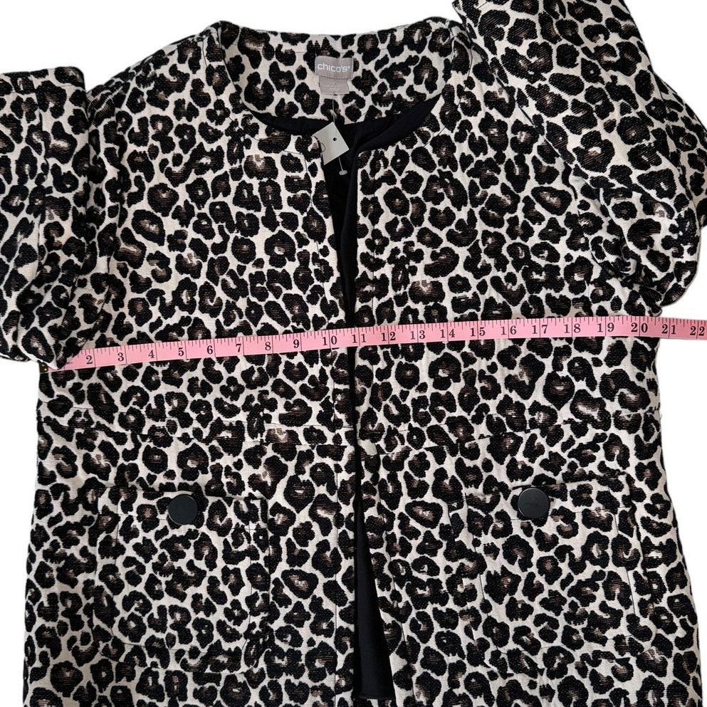 Chicos Chico’s Animal Print Jacquard Jacket Medium NWT Button Front Size M / US 6-8 / IT 42-44 - 11 Thumbnail