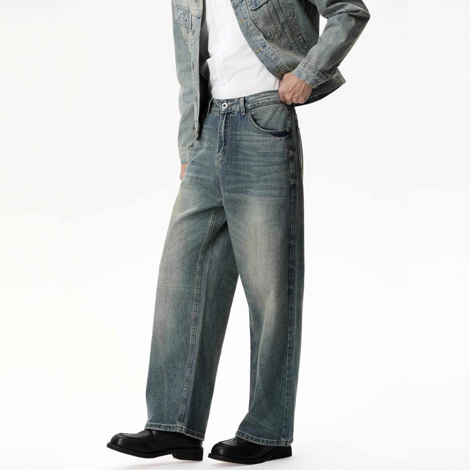 Vintage Faded Blue Relaxed Fit Denim Jeans, Straight Leg Jeans Size US 30 / EU 46 - 2 Thumbnail