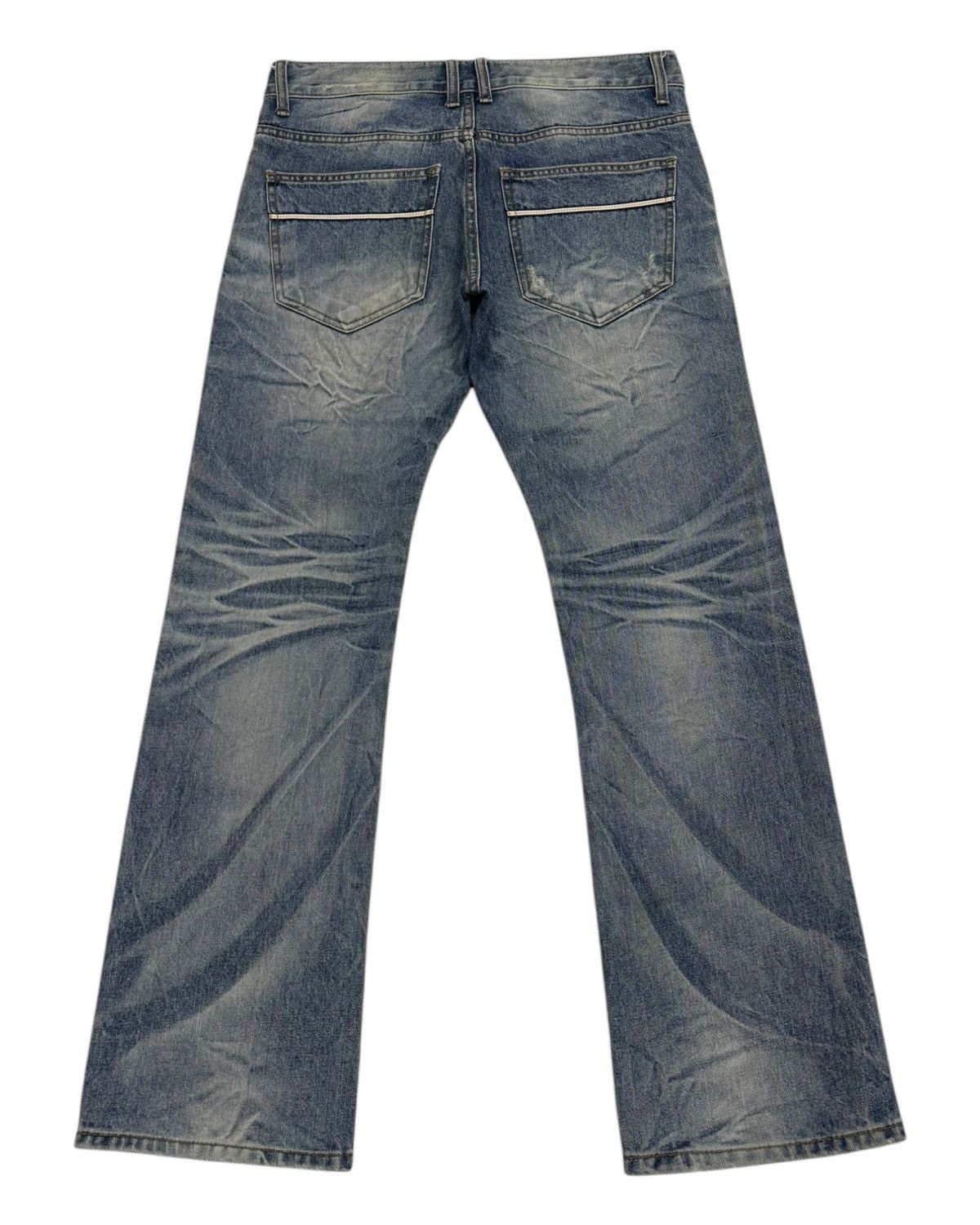 14th Addiction × Isamu Katayama Backlash × Yasuyuki Ishii FLARE JEANS IMPROVES CLAWMARK FLARED DENIM JEANS Size US 34 / EU 50 - 2 Thumbnail