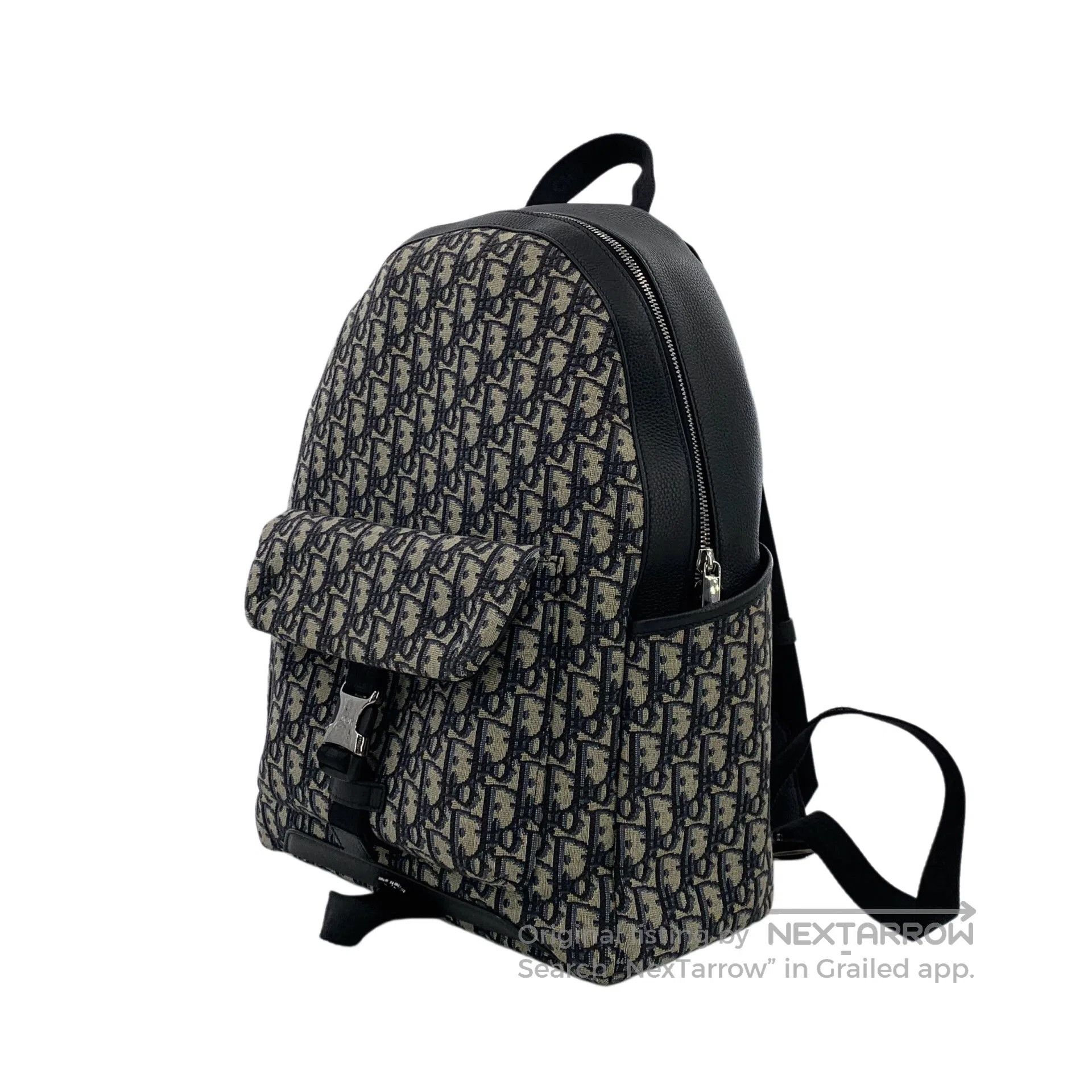 Dior Dior Color-Blocked Logo Jacquard Full-Print Cowhide Backpa Size ONE SIZE - 2 Thumbnail
