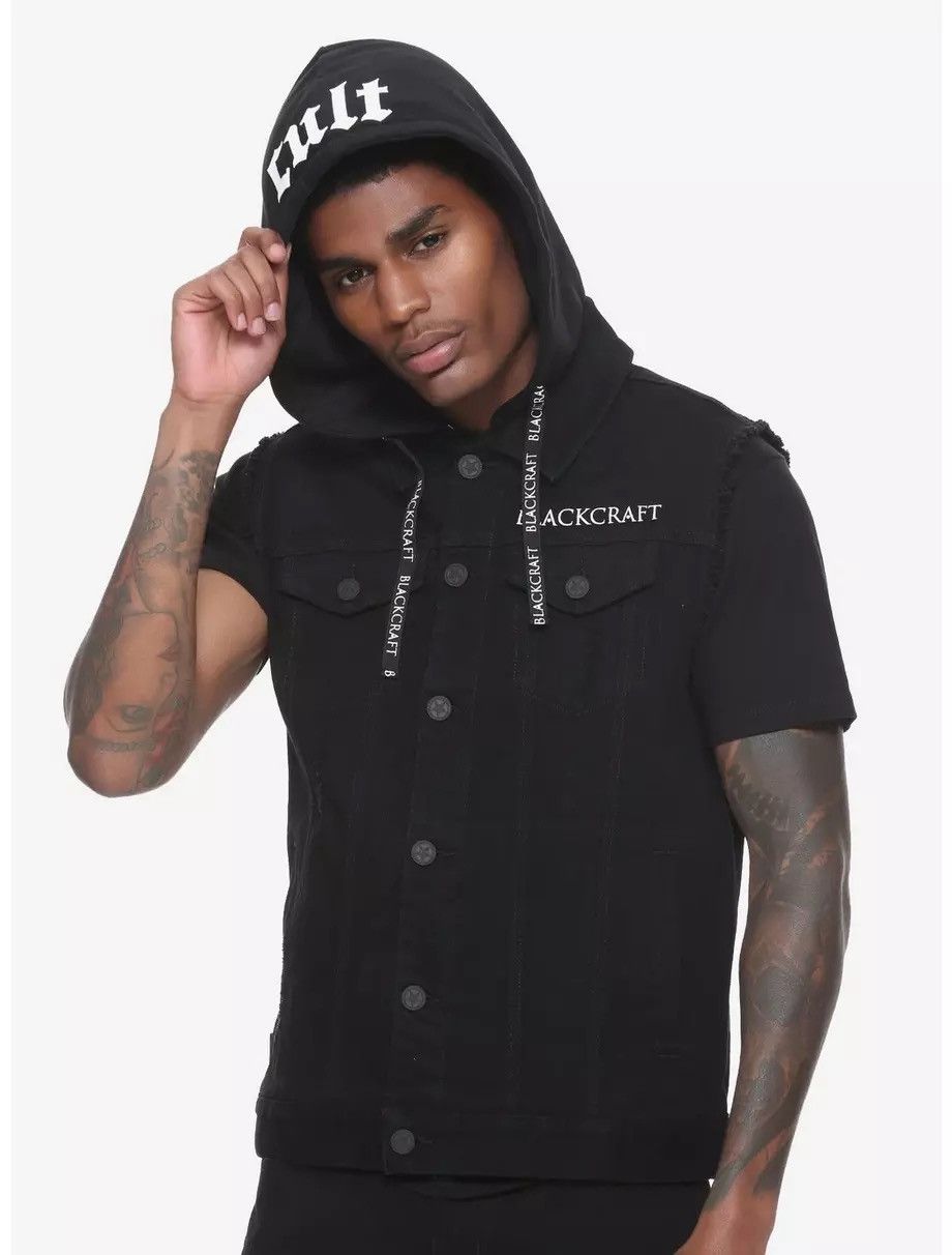 If Six Was Nine BlackCraft Hooded Denim Vest Size US M / EU 48-50 / 2 - 21 Thumbnail