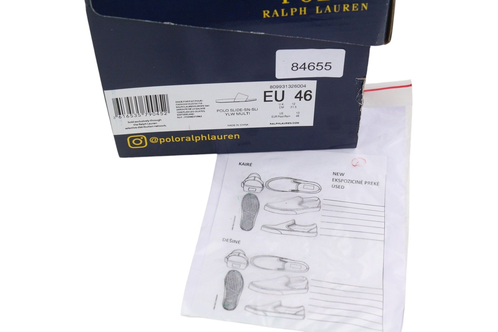Polo Ralph Lauren POLO SLIDES-SN-SLI EU46 Yellow Flip Flops Shoes 84655 Size US 13 / EU 46 - 8 Thumbnail