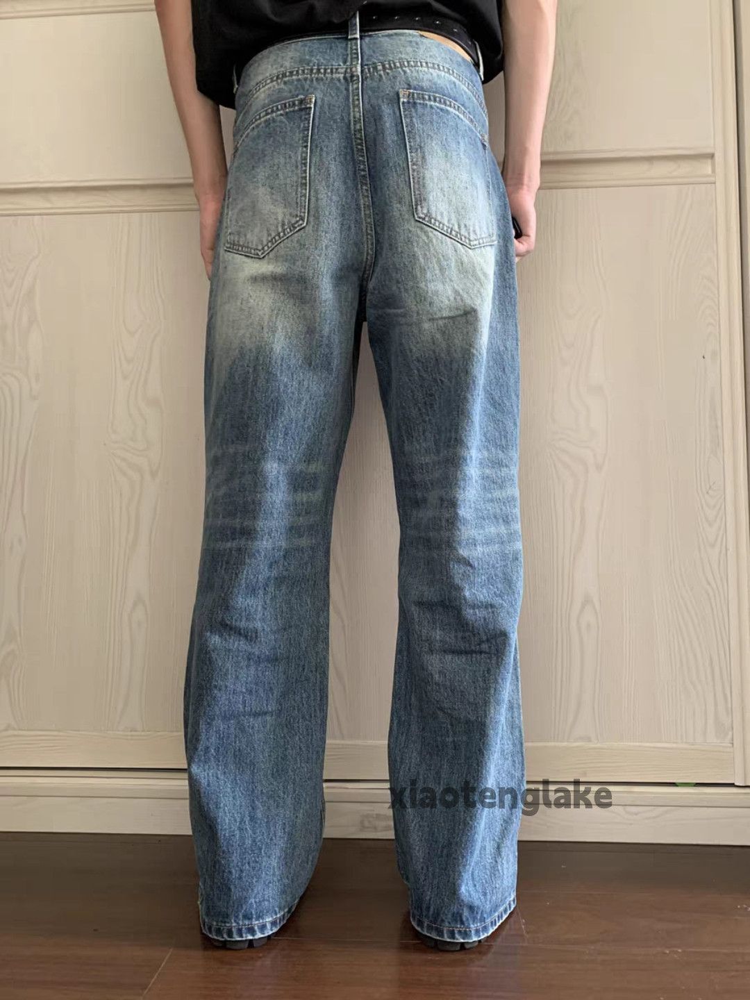 Jean × Vintage washed faded cleanfit damaged flared yuppie jeans Size US 30 / EU 46 - 2 Thumbnail