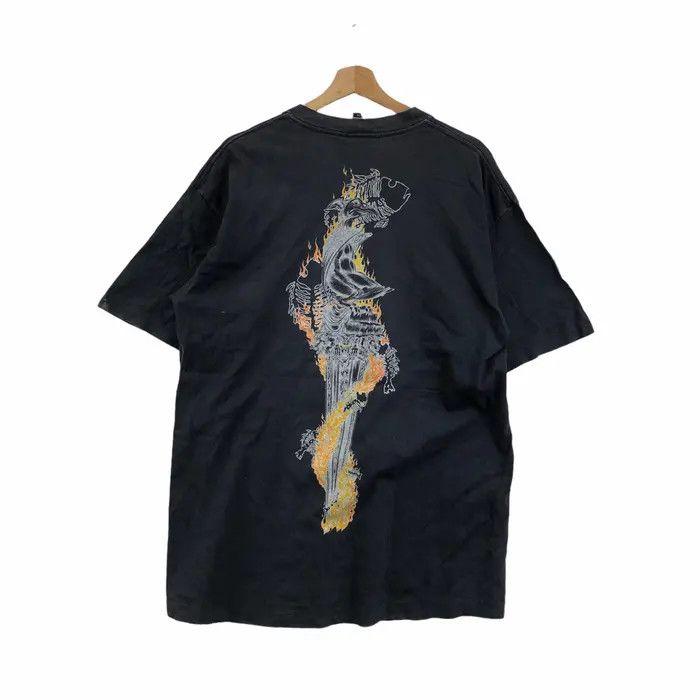 Vintage Vtg 90’ BRONZE AGE SKATEBOARD Sword Skull Tee Shirt USA Size US XL / EU 56 / 4 - 1 Thumbnail