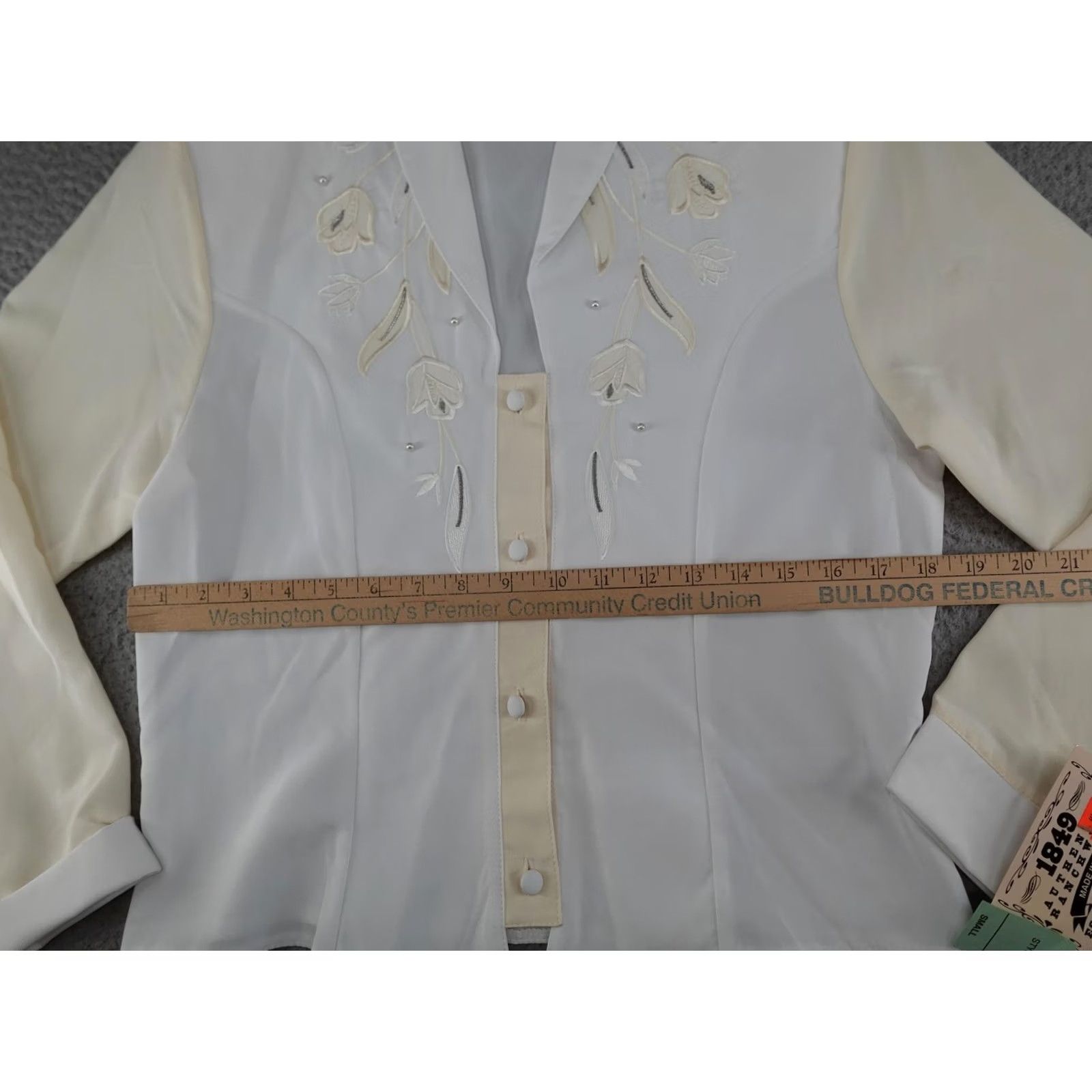 Vintage VINTAGE 1849 Authentic Ranchwear Jacket Womens Small White Western Floral Embroidered Size S / US 4 / IT 40 - 4 Thumbnail