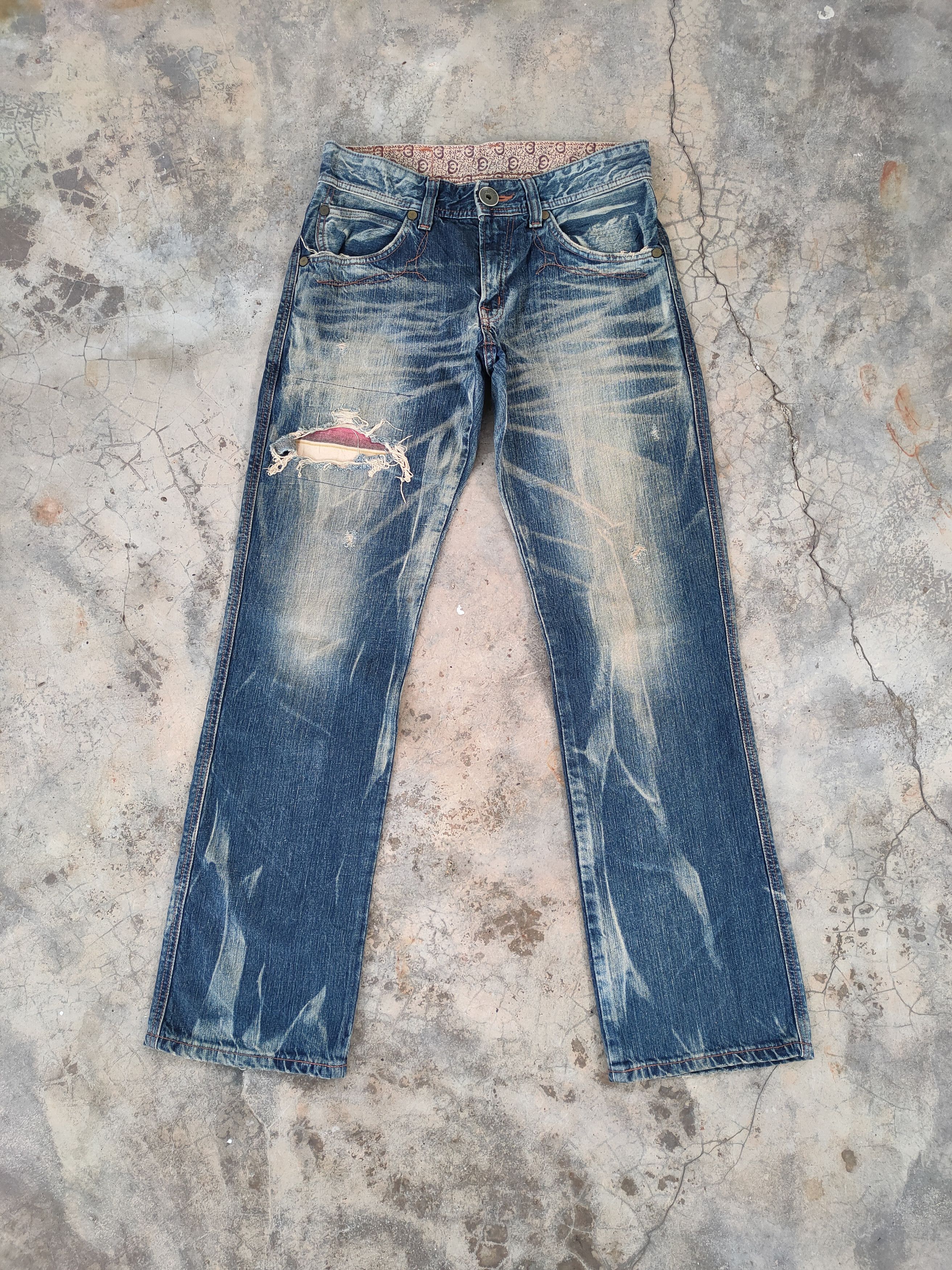 Edition Japan Vintage Edwin Patch wing faded ripped jeans denim pants Size US 32 / EU 48 - 2 Thumbnail